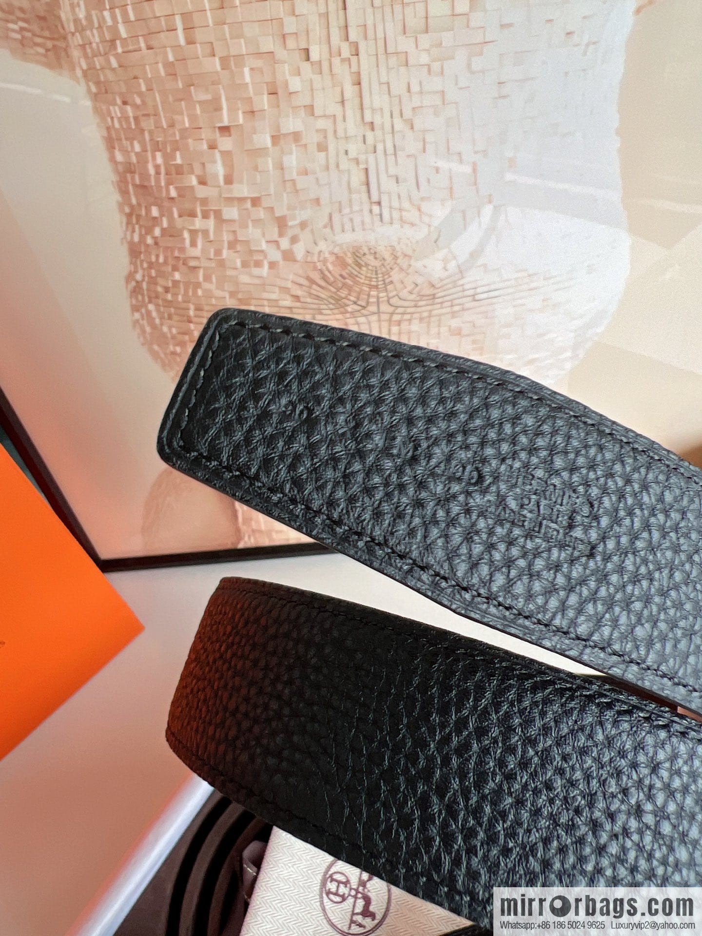 Hermes Hermes, the latest bottom leather at the counter, men's double-sided leather belt 38mm