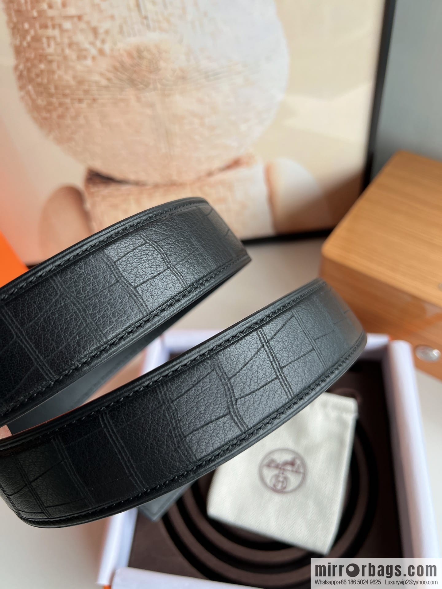 Hermes Hermes, men's 3.8cm stainless steel H inlaid diamond buckle belt