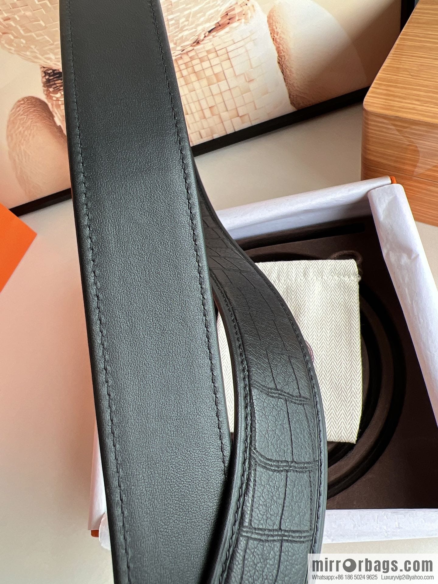 Hermes Hermes, men's 3.8cm stainless steel H inlaid diamond buckle belt