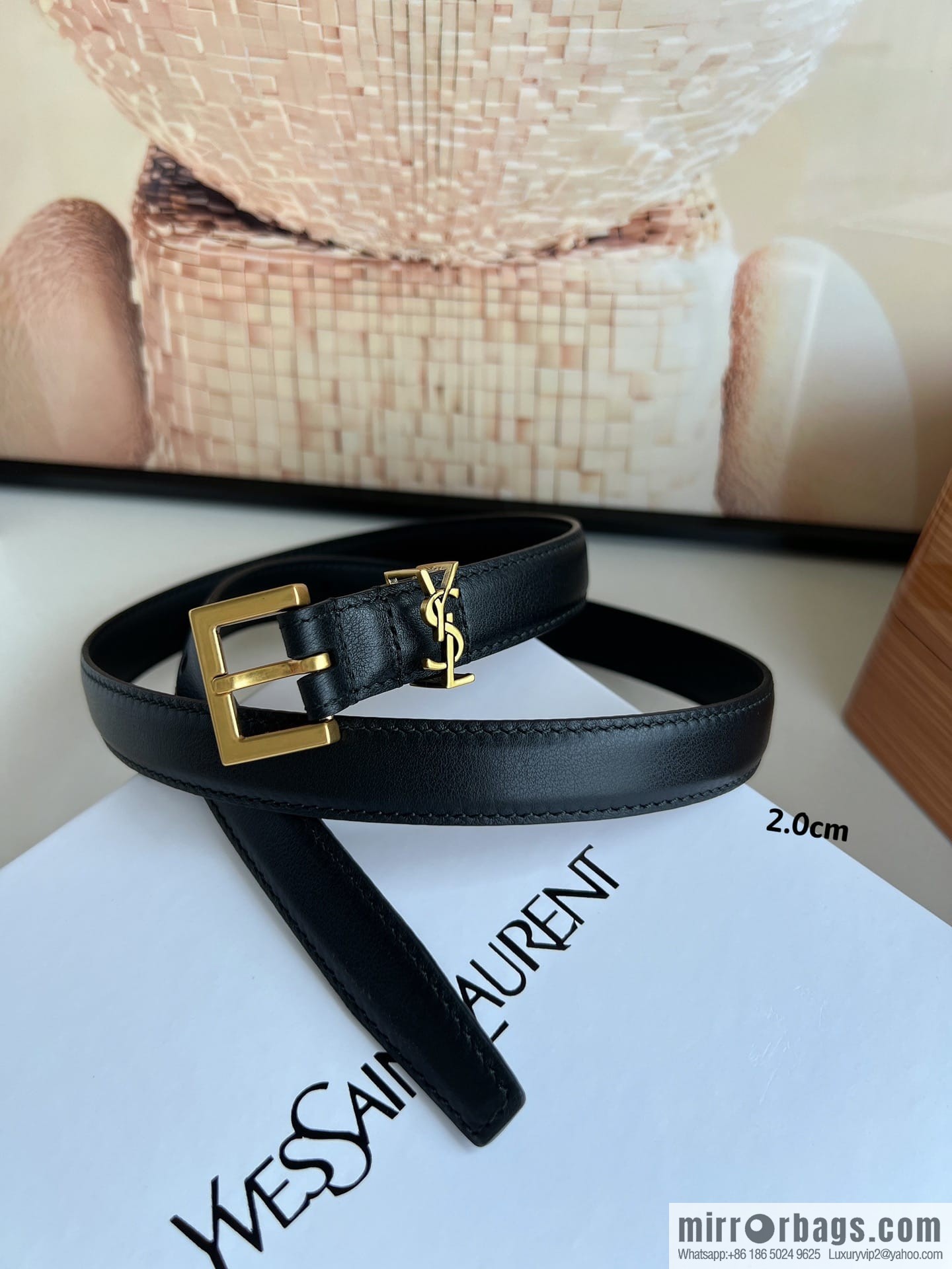 Saint Laurent Saint Laurent, Vintage Seiko Carved Metal Buckle 2.0cm Women's Belt