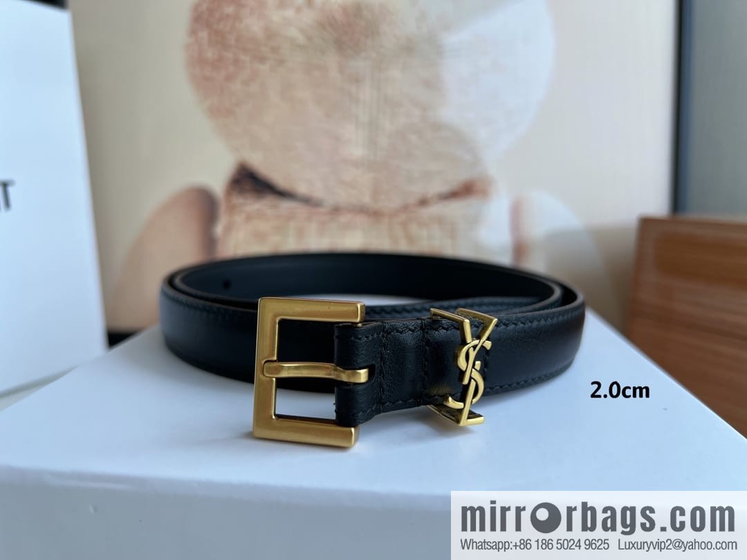 Saint Laurent Saint Laurent, Vintage Seiko Carved Metal Buckle 2.0cm Women's Belt