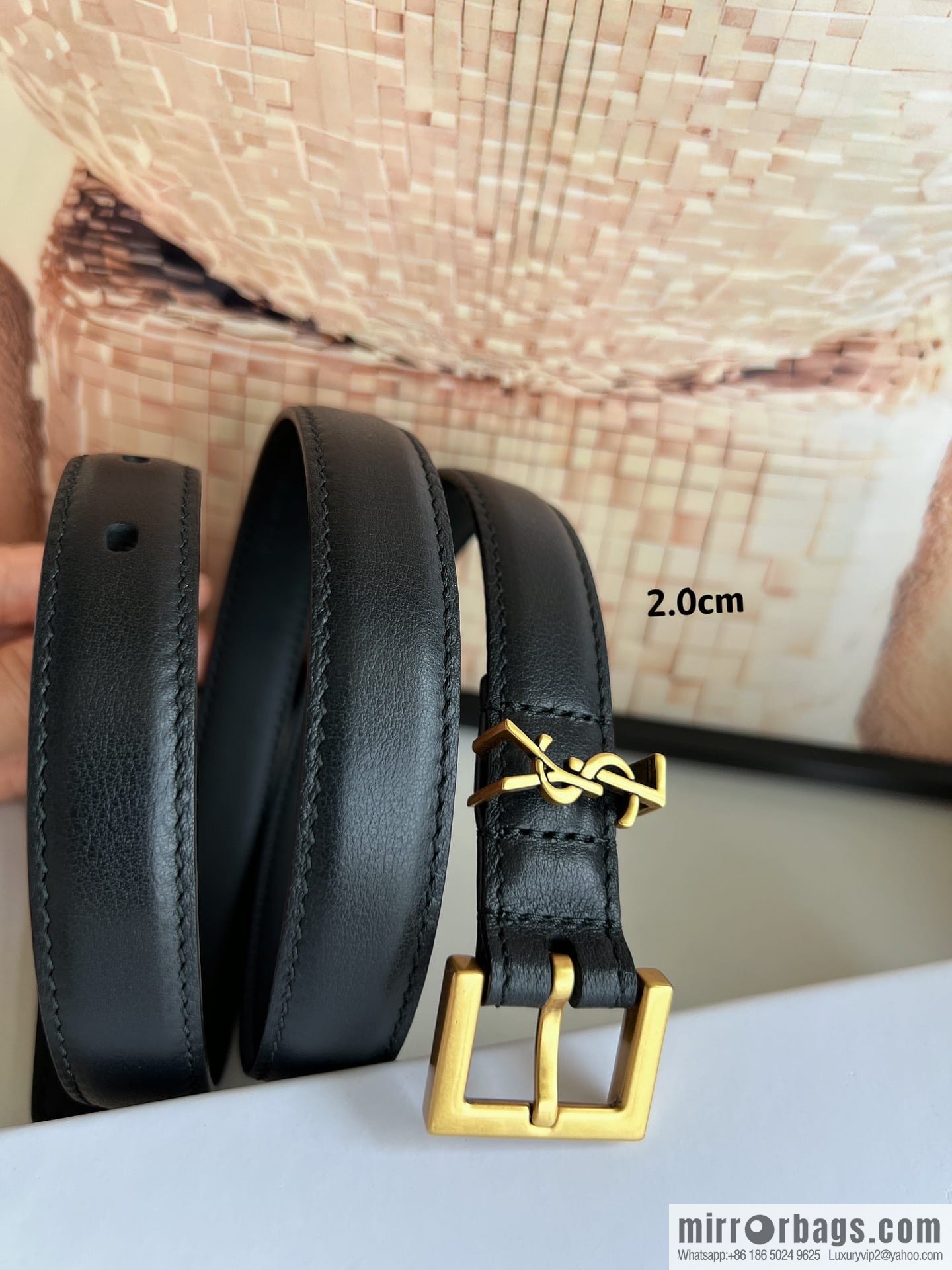 Saint Laurent Saint Laurent, Vintage Seiko Carved Metal Buckle 2.0cm Women's Belt