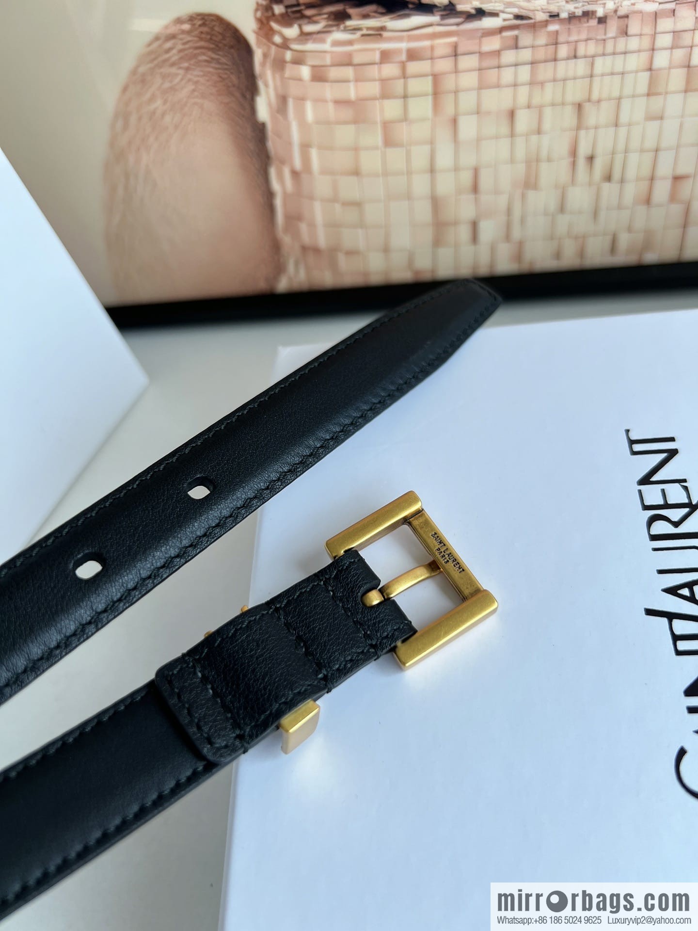 Saint Laurent Saint Laurent, Vintage Seiko Carved Metal Buckle 2.0cm Women's Belt