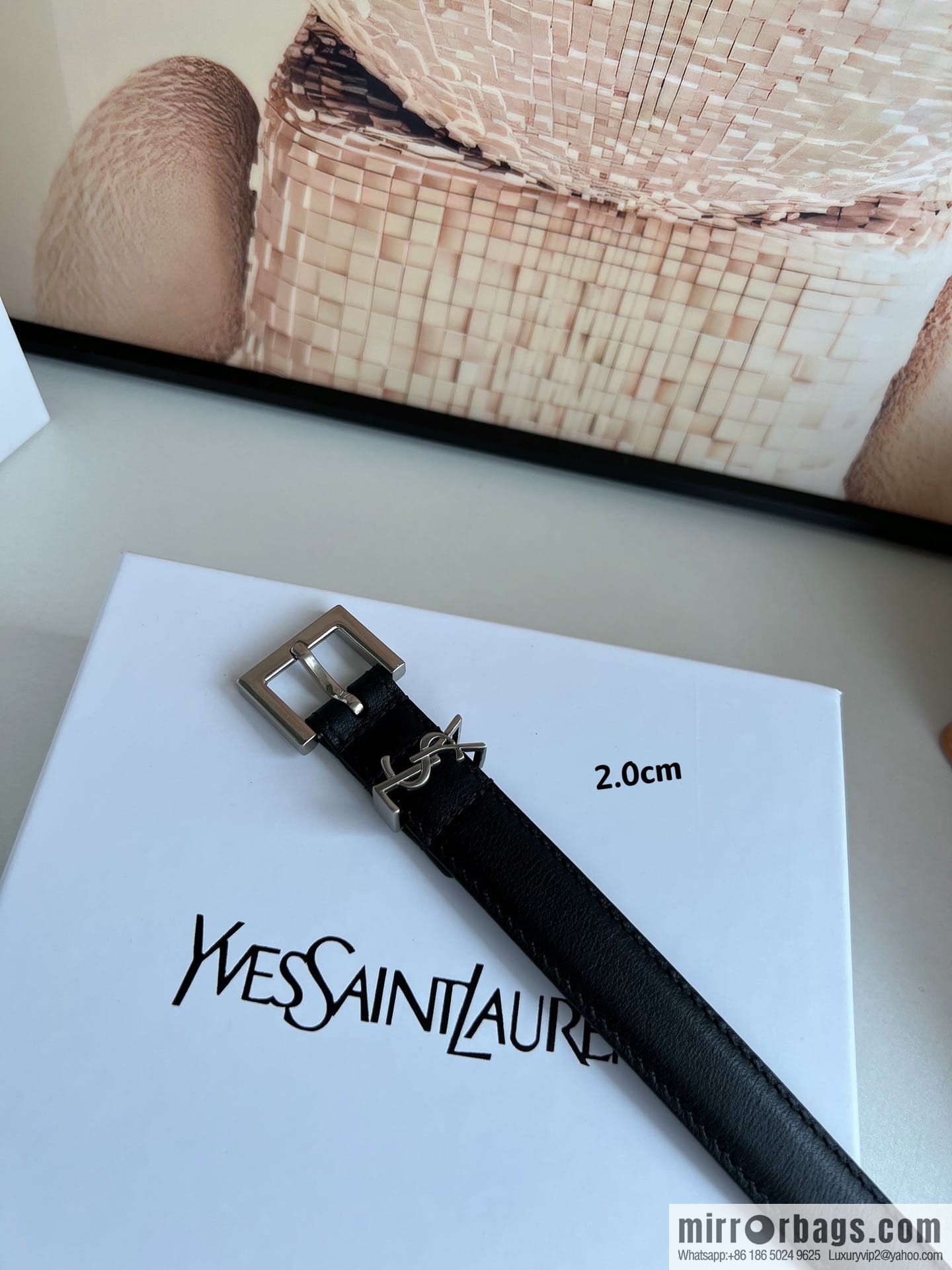 Saint Laurent Saint Laurent, Vintage Seiko Carved Metal Buckle 2.0cm Women's Belt