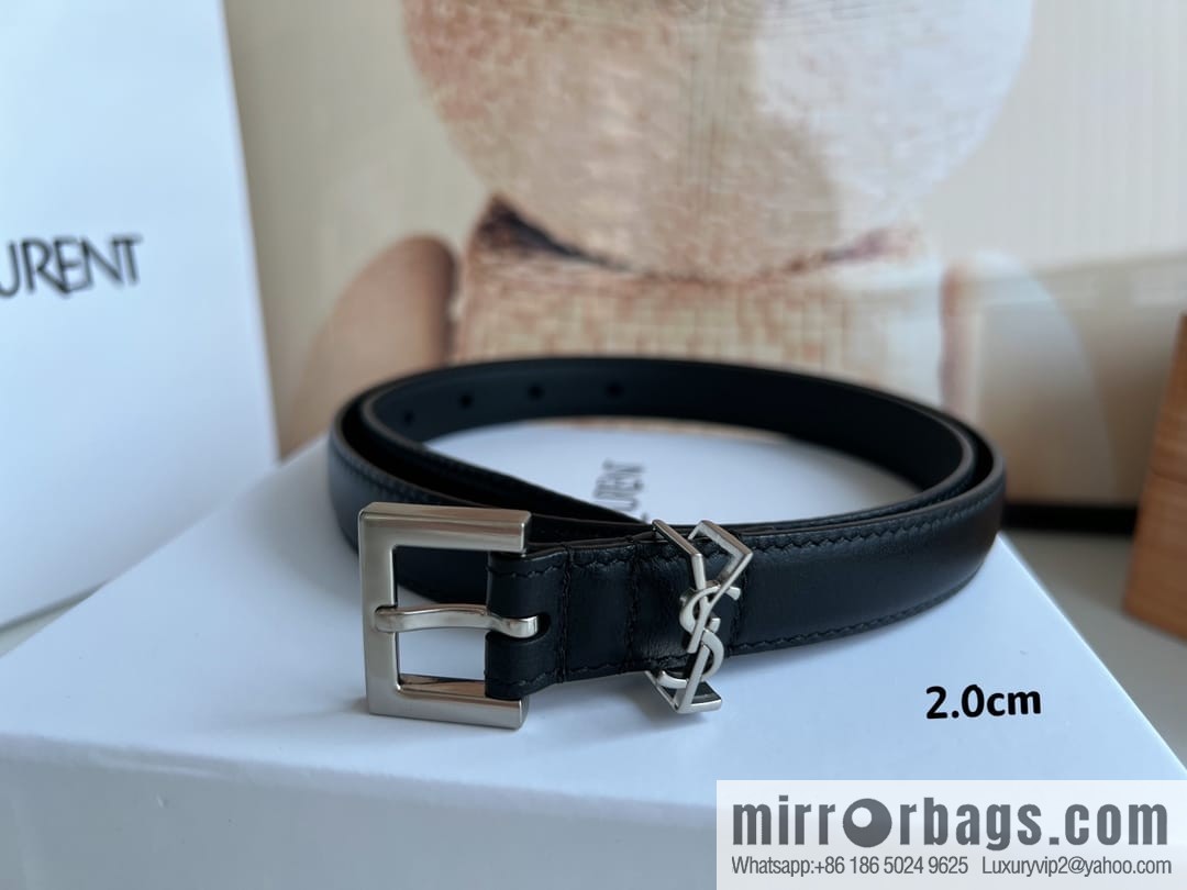 Saint Laurent Saint Laurent, Vintage Seiko Carved Metal Buckle 2.0cm Women's Belt