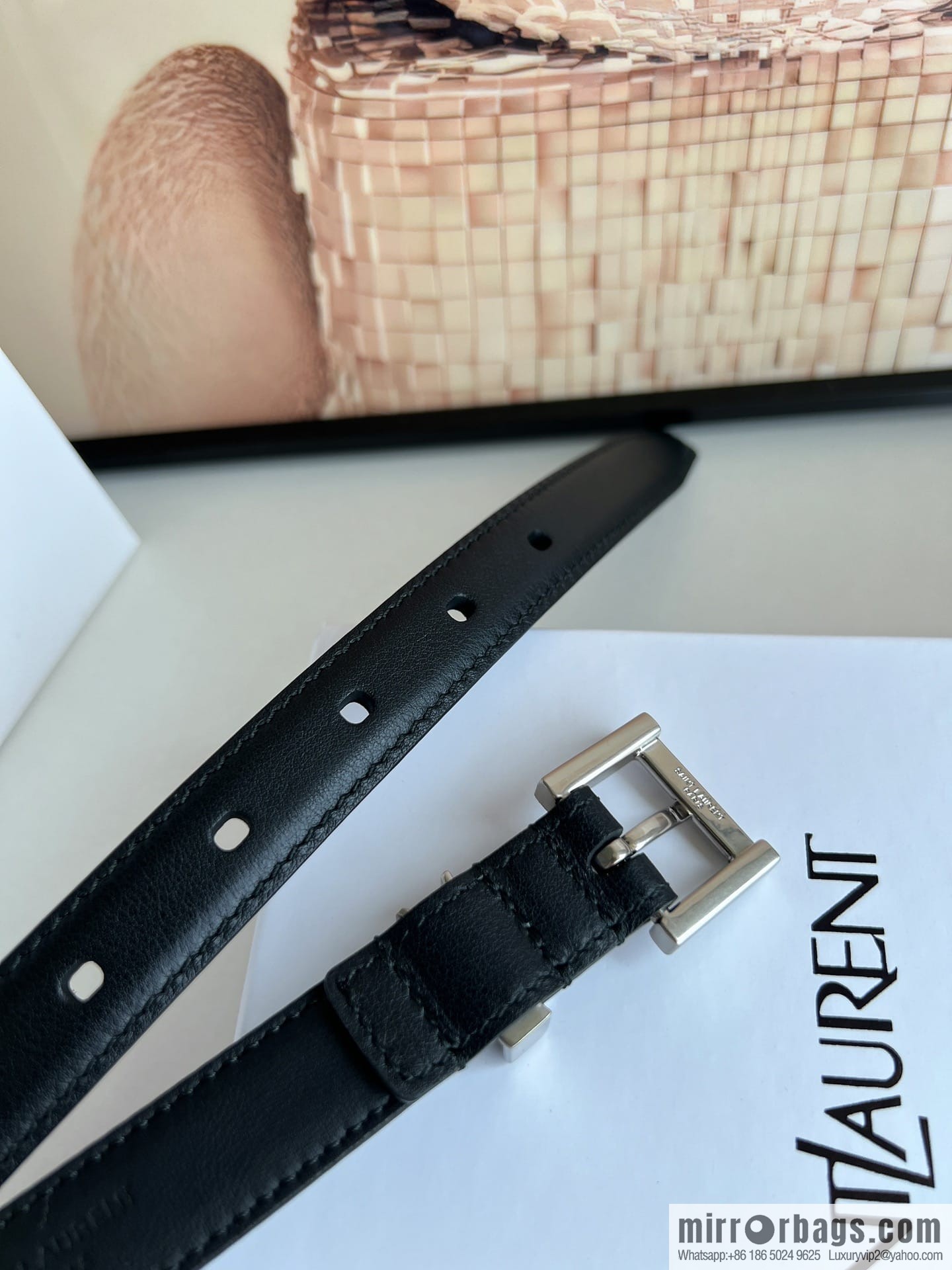 Saint Laurent Saint Laurent, Vintage Seiko Carved Metal Buckle 2.0cm Women's Belt