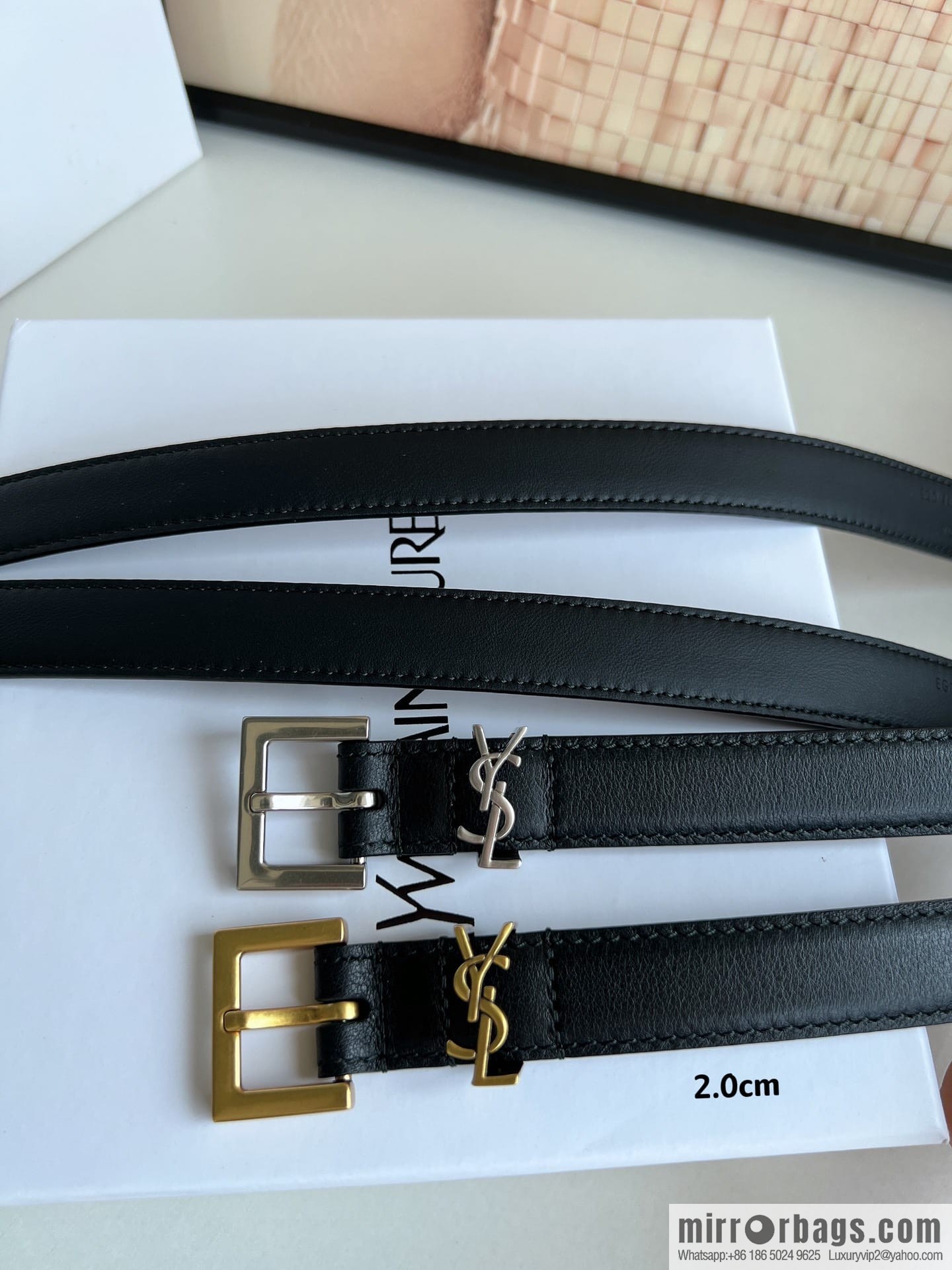 Saint Laurent Saint Laurent, Vintage Seiko Carved Metal Buckle 2.0cm Women's Belt