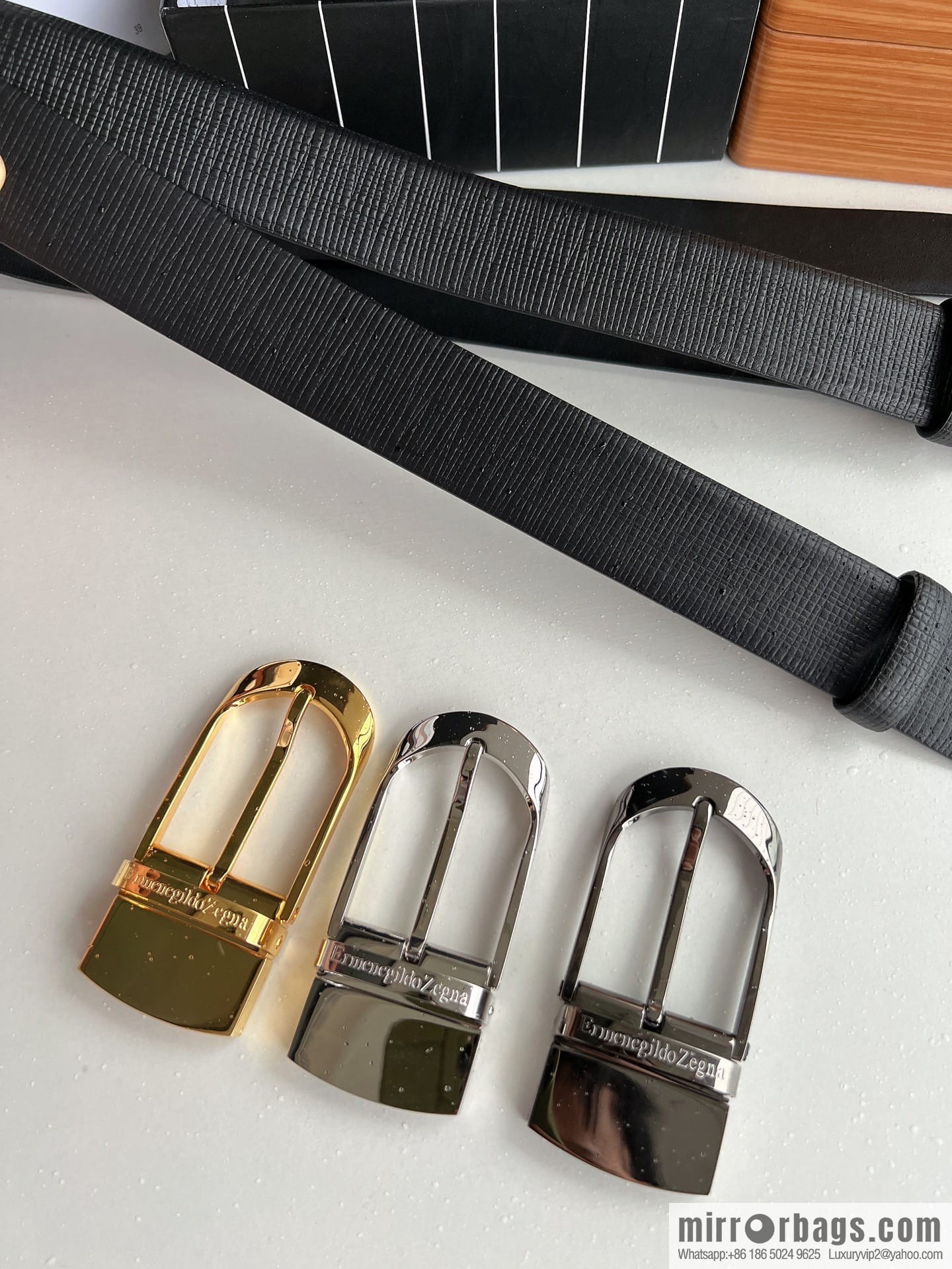 Ermengildo. Zein Italian Zegna Men's Imported Cowhide Cross Textured Belt 3.5cm