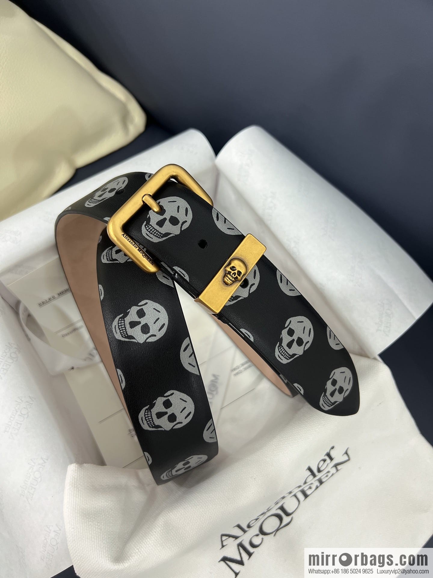 Alexander McQueen, gold-filled belt marked metal buckle women's belt