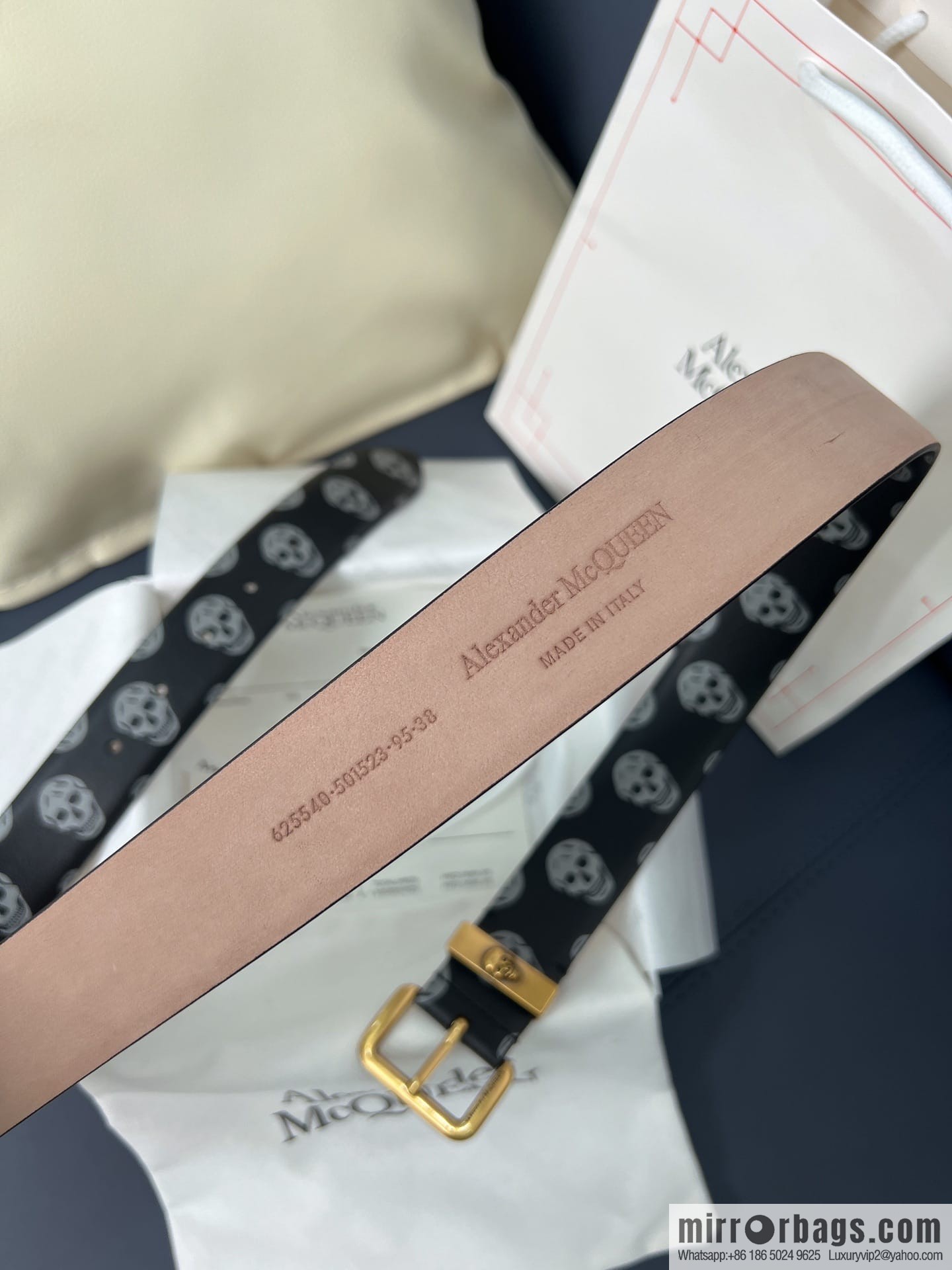 Alexander McQueen, gold-filled belt marked metal buckle women's belt