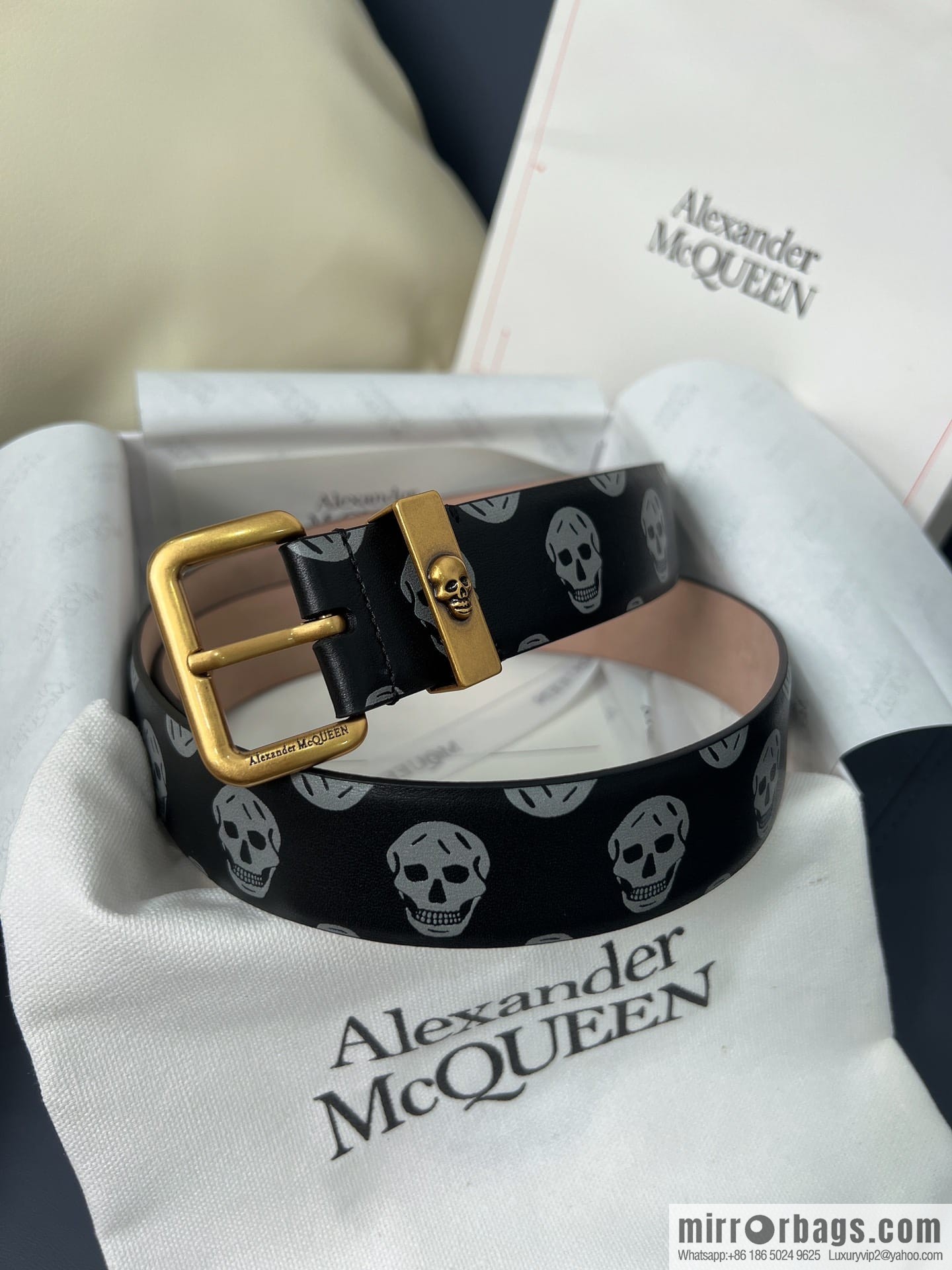 Alexander McQueen, gold-filled belt marked metal buckle women's belt