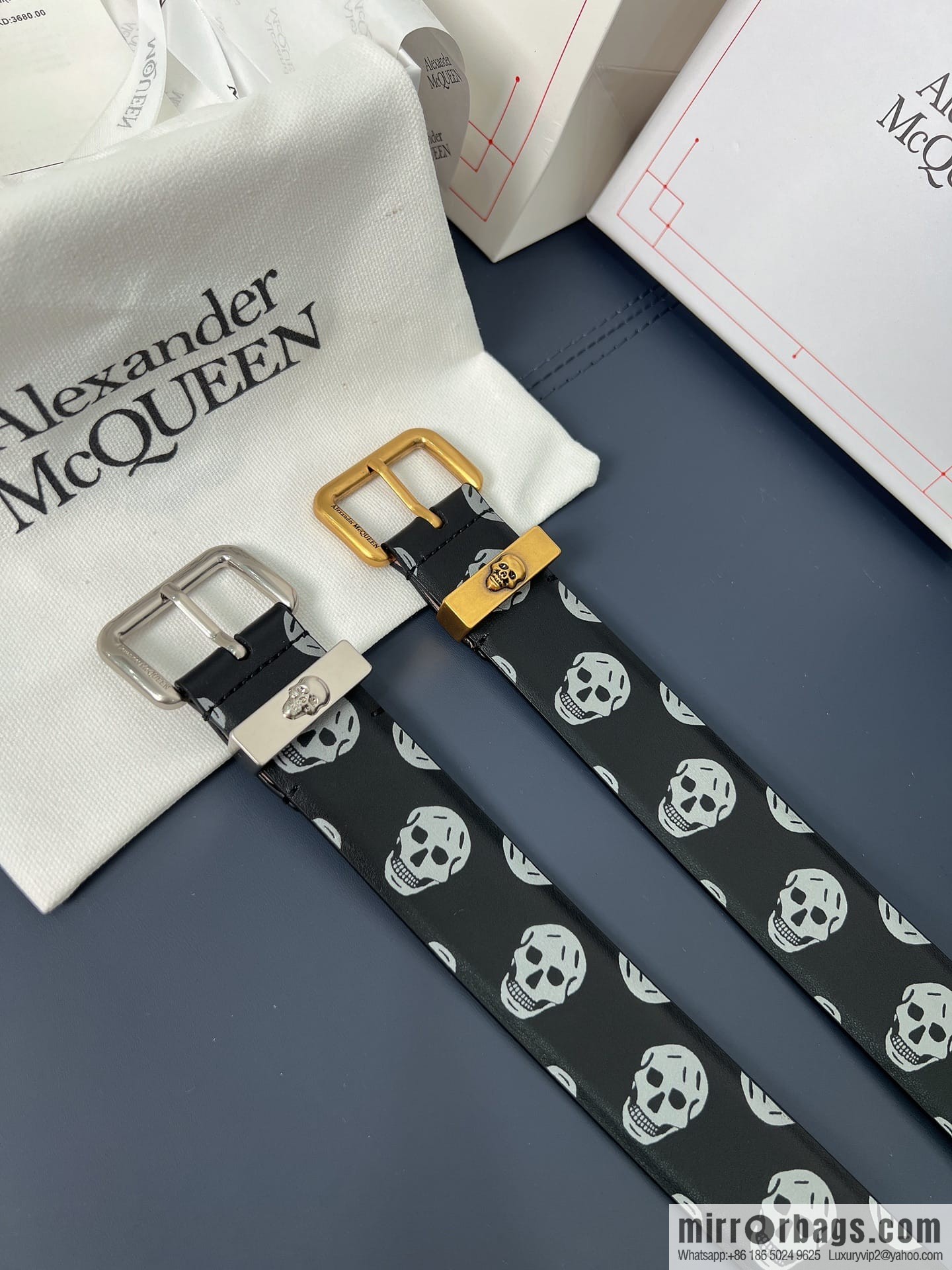 Alexander McQueen, gold-filled belt marked metal buckle women's belt