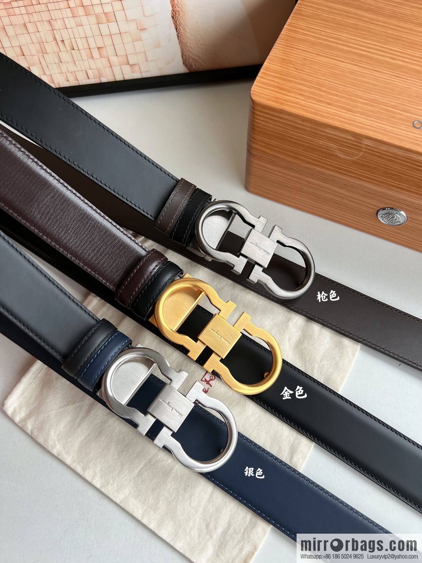 Ferragamo Ferragamo, boutique 8-character counter version metal buckle men's 3.5cm belt