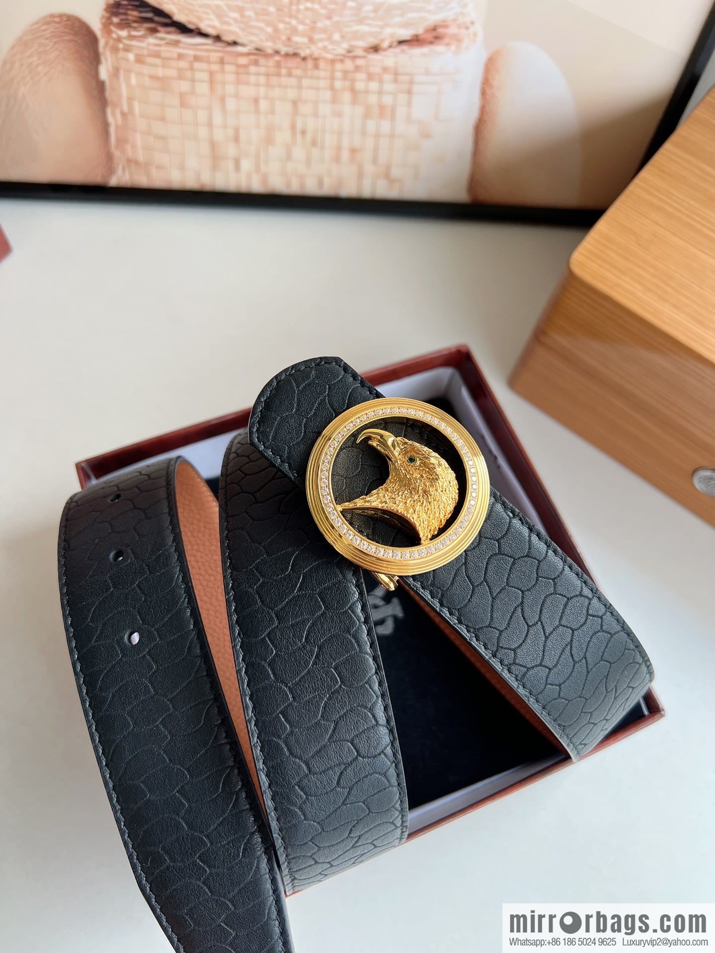 Stefano. Ricci Stephen, Selected Cowhide Press Textured Belt 3.8cm