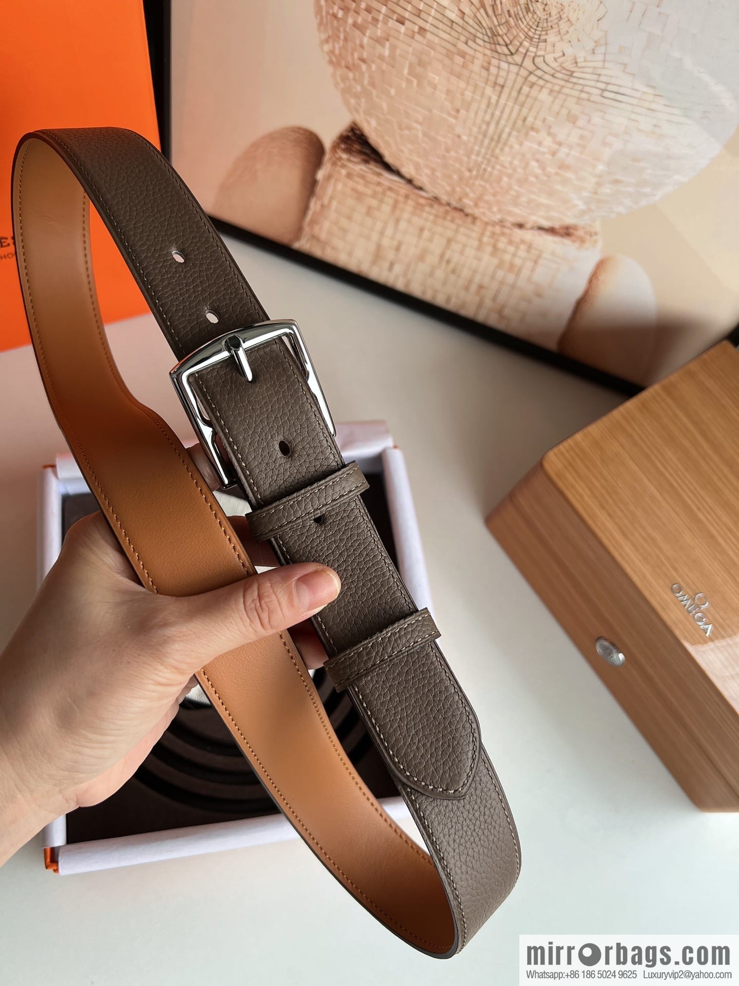 HERMES/Hermès, stylish and comfortable pin buckle cowhide belt 35mm