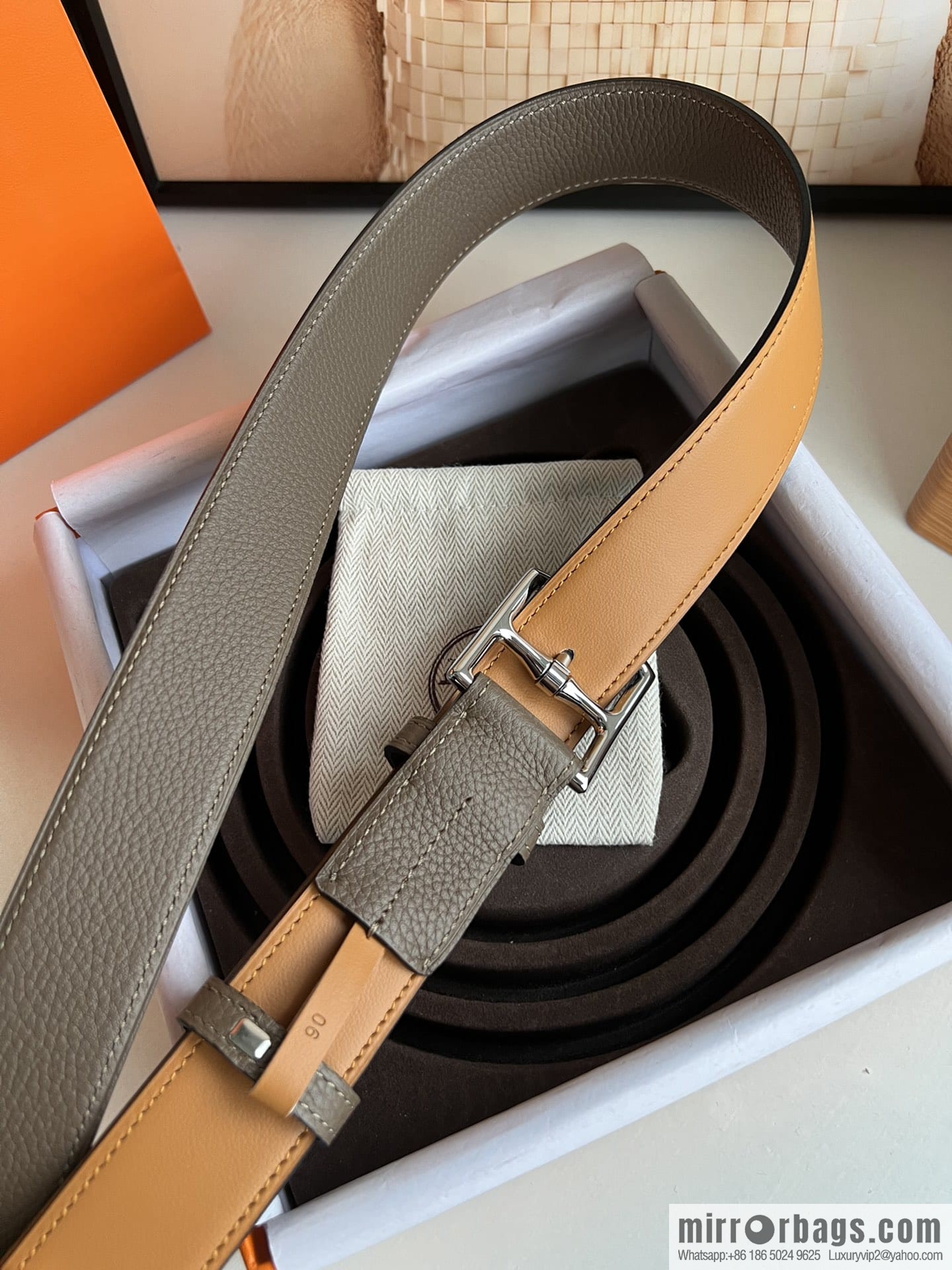 HERMES/Hermès, stylish and comfortable pin buckle cowhide belt 35mm