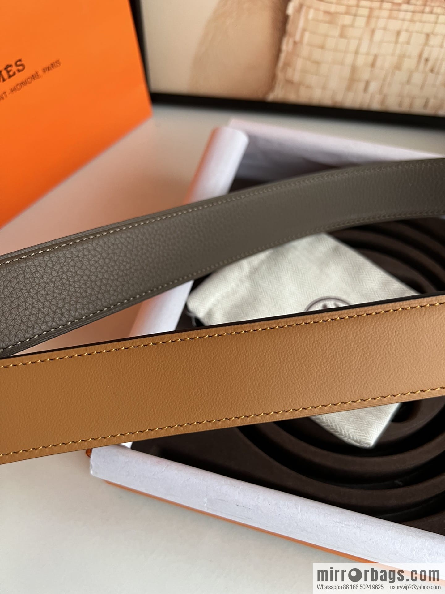 HERMES/Hermès, stylish and comfortable pin buckle cowhide belt 35mm