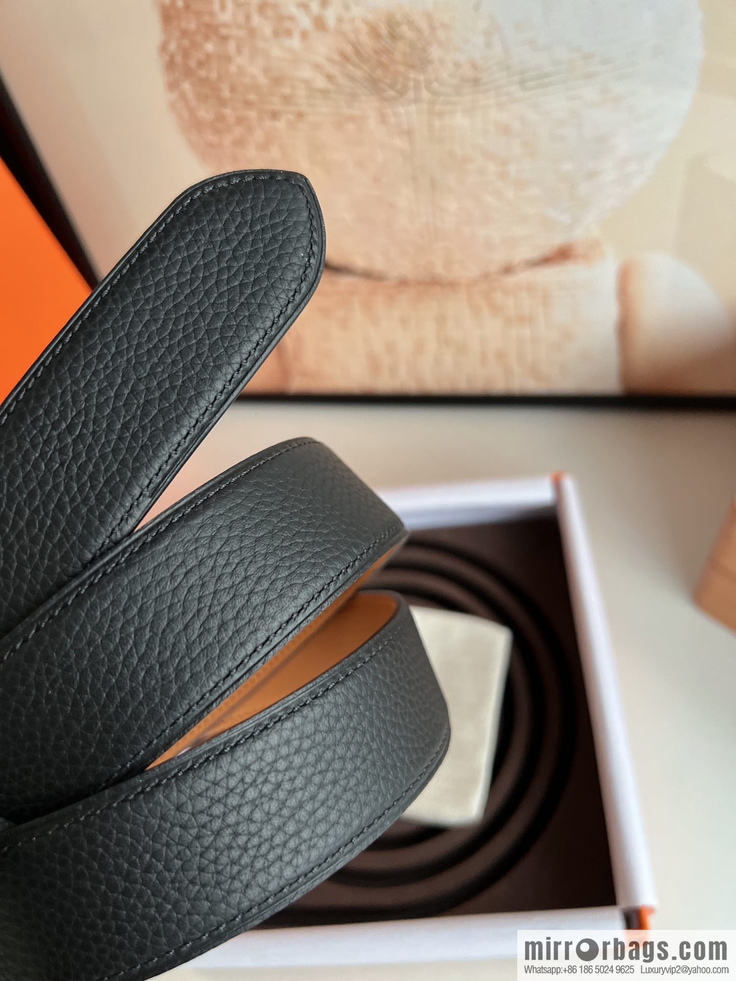 HERMES/Hermès, stylish and comfortable pin buckle cowhide belt 35mm