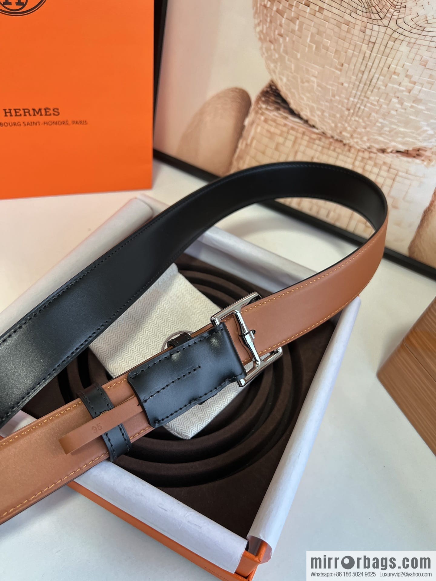 HERMES/Hermès, stylish and comfortable pin buckle cowhide belt 35mm
