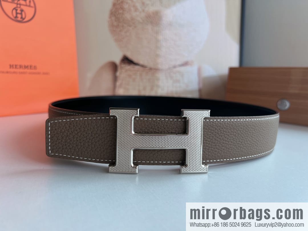 Hermes Togo Leather Double Sided Leather Belt 38mm