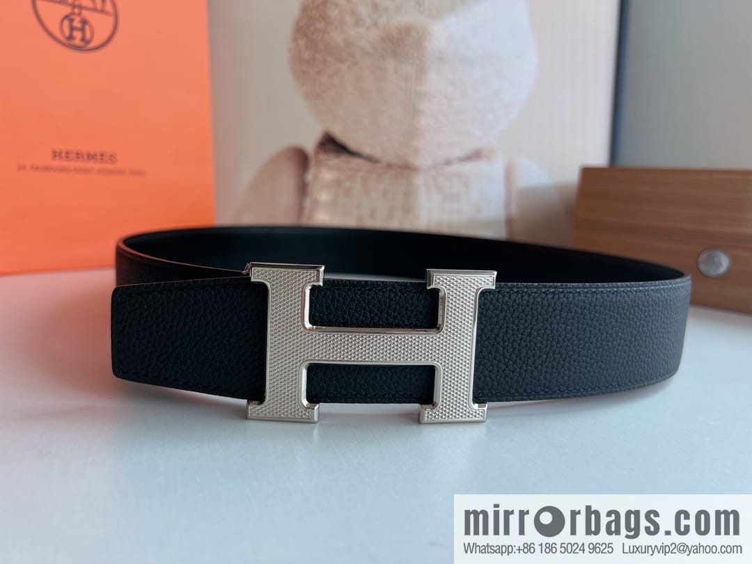 Hermes Togo Leather Double Sided Leather Belt 38mm