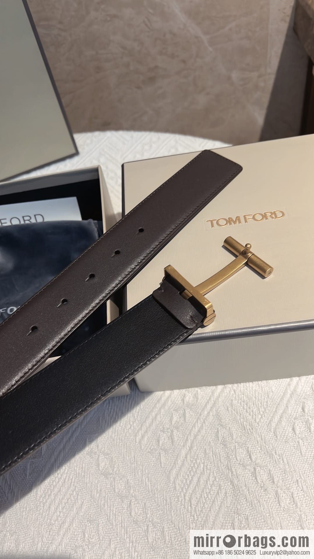 TOMFORD Tom Ford Men's T-Buckle Double-Sided Belt 4.0cm