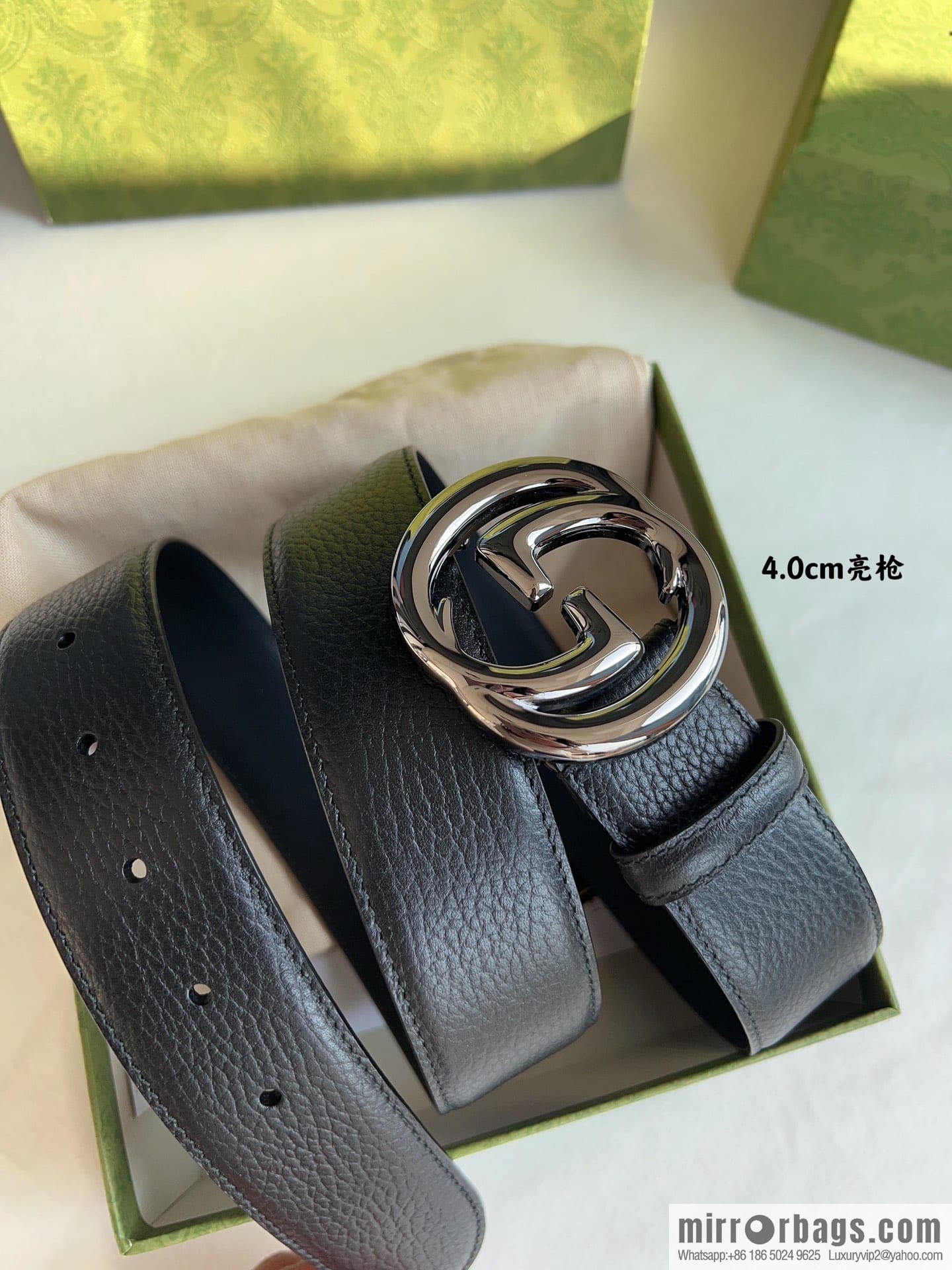 Gucci Gucci, Original Lychee Texture 4.0cm Belt
