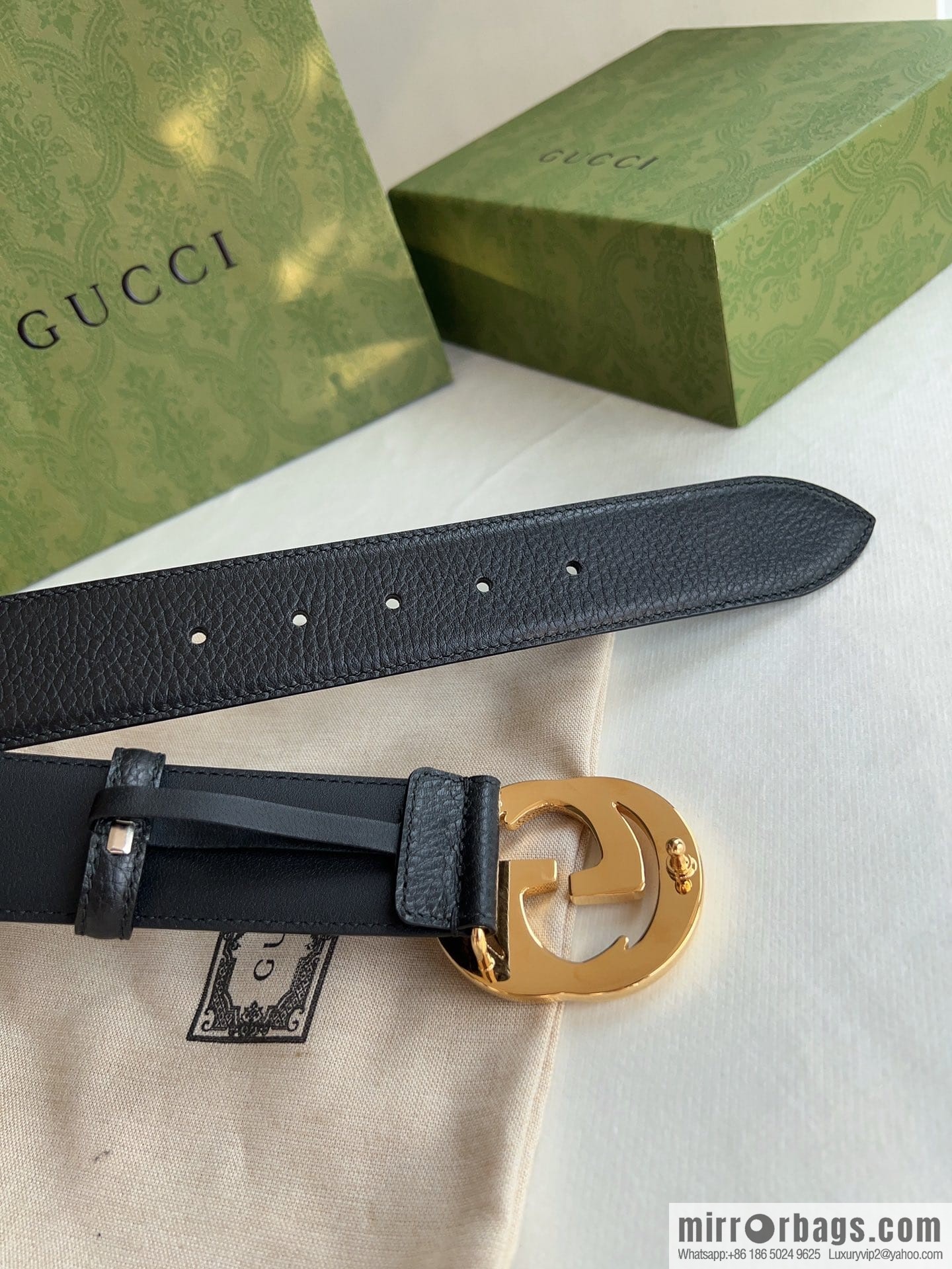 Gucci Gucci, Original Lychee Texture 4.0cm Belt