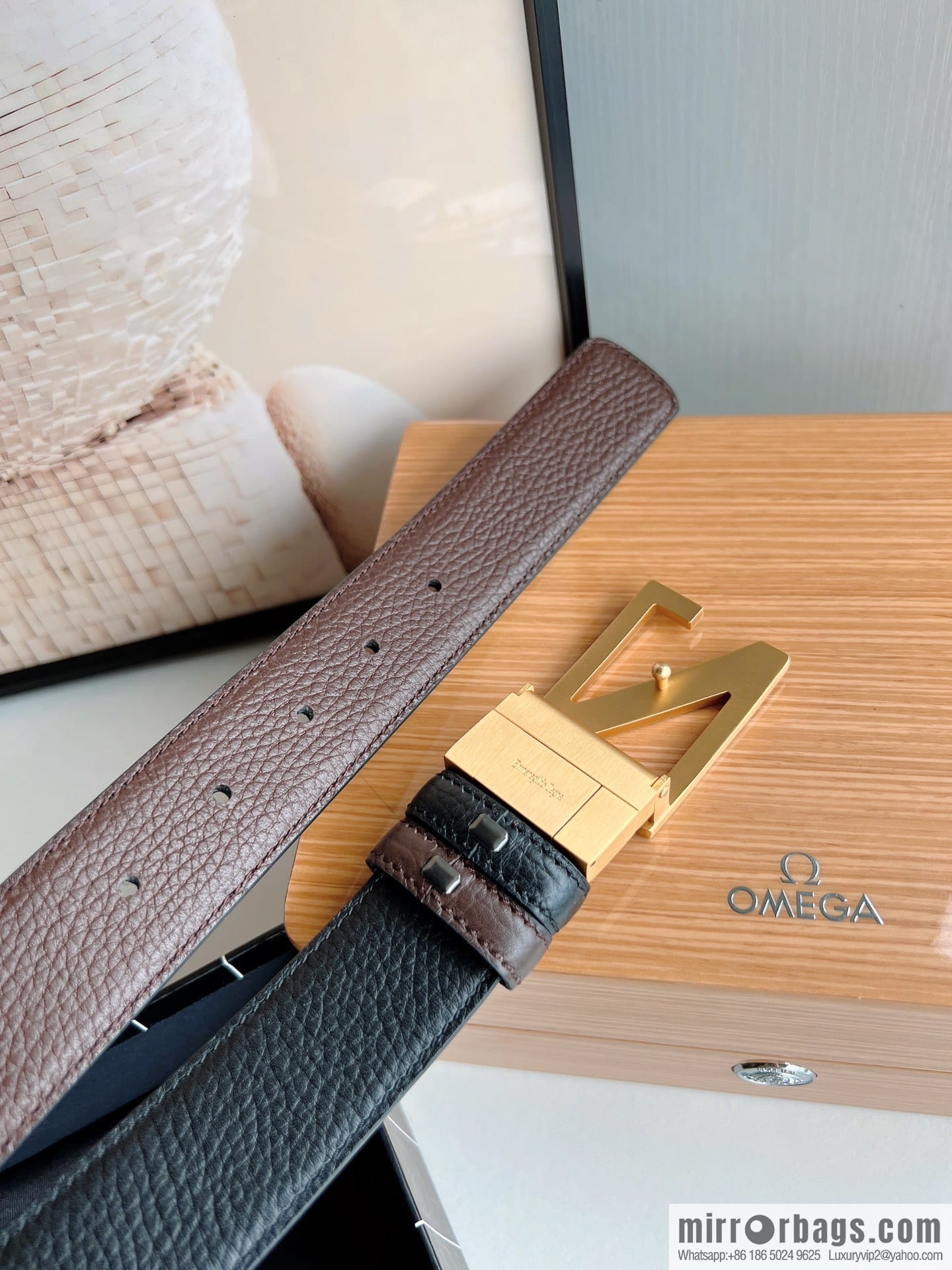 Zegna ZEGNA Boutique Logo Belt Buckle Men's 3.5cm Belt