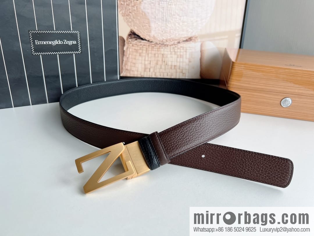 Zegna ZEGNA Boutique Logo Belt Buckle Men's 3.5cm Belt