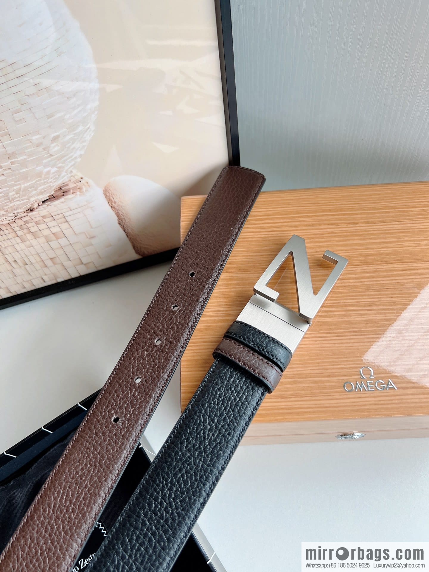 Zegna ZEGNA Boutique Logo Belt Buckle Men's 3.5cm Belt