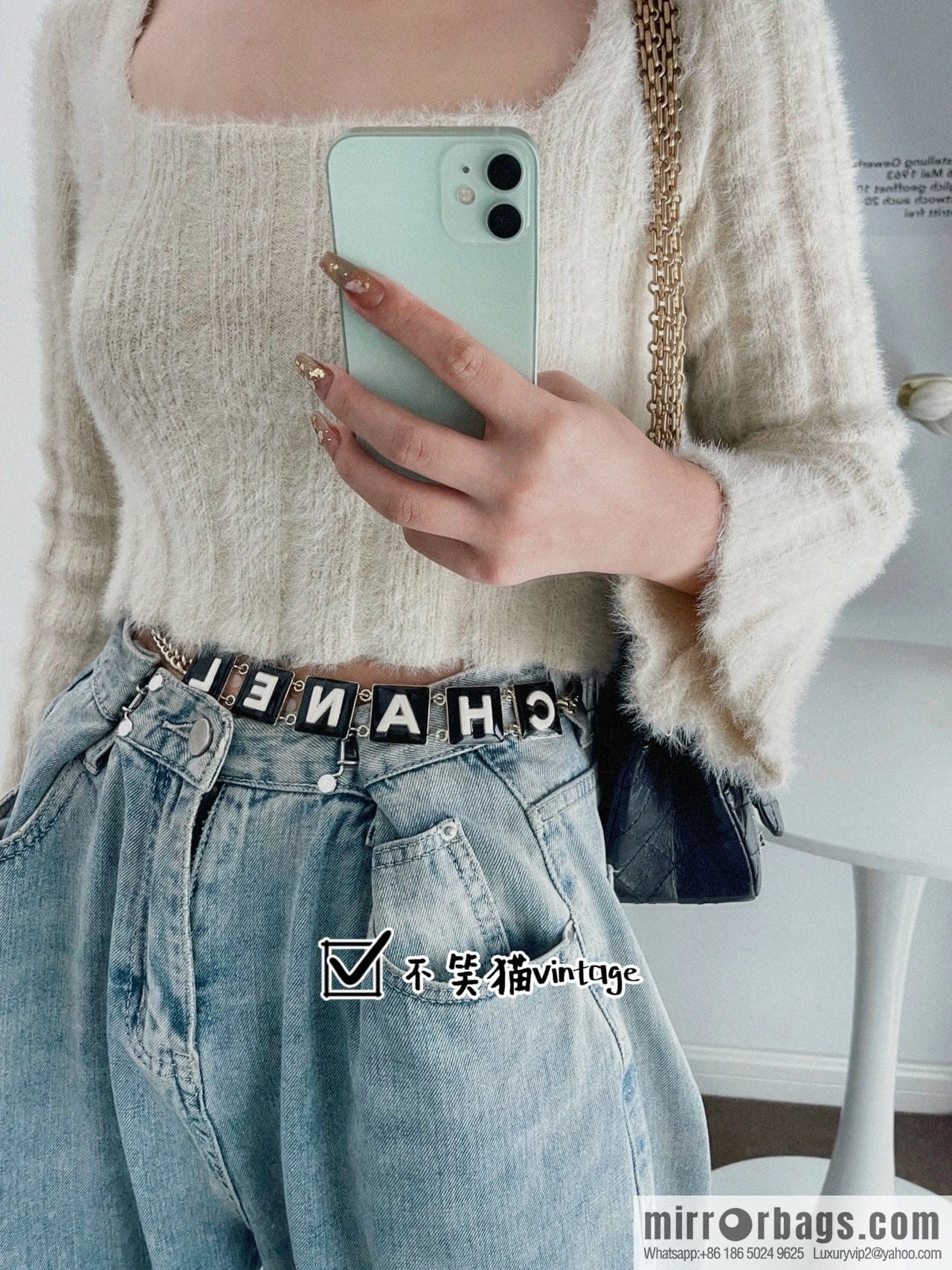 New ☑️ Chanel square letter waist chain belt