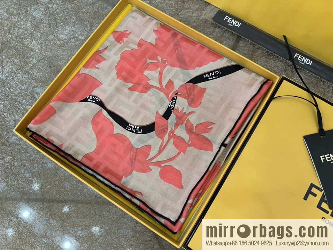 Fendi 100% silk Roses scarf