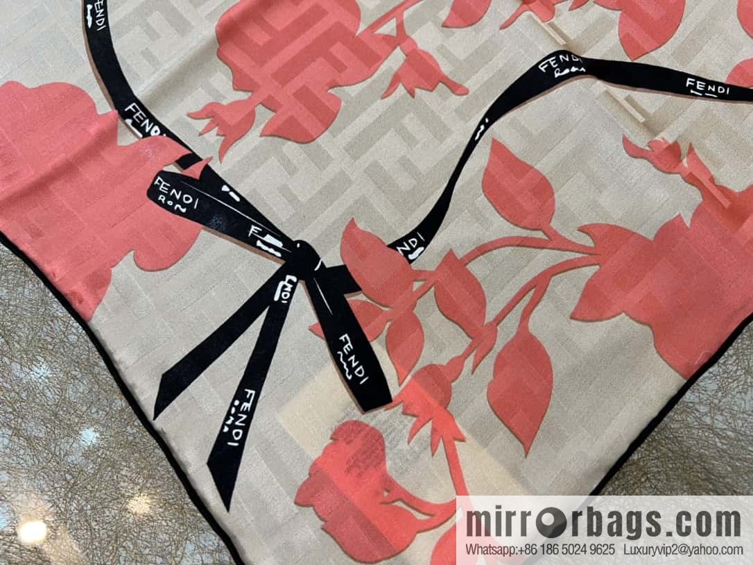Fendi 100% silk Roses scarf