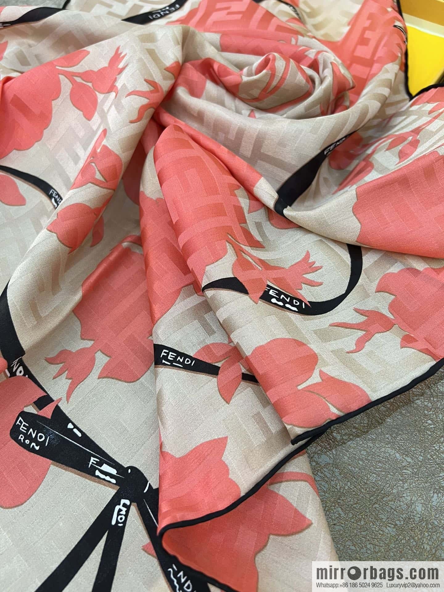 Fendi 100% silk Roses scarf