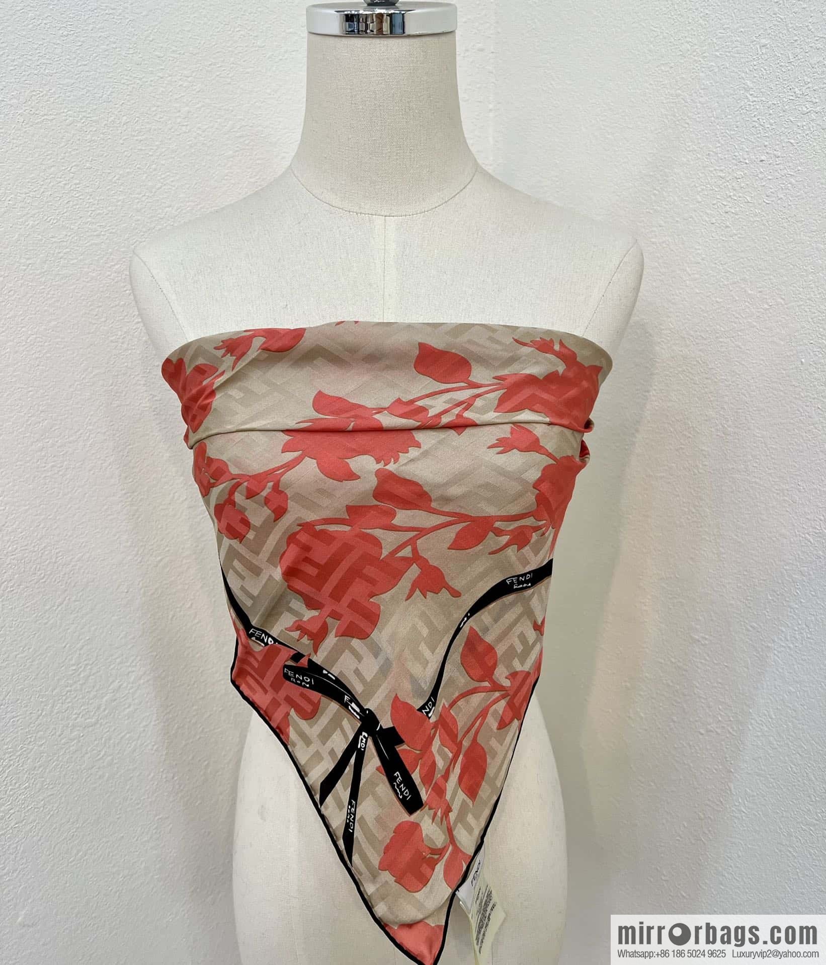 Fendi 100% silk Roses scarf