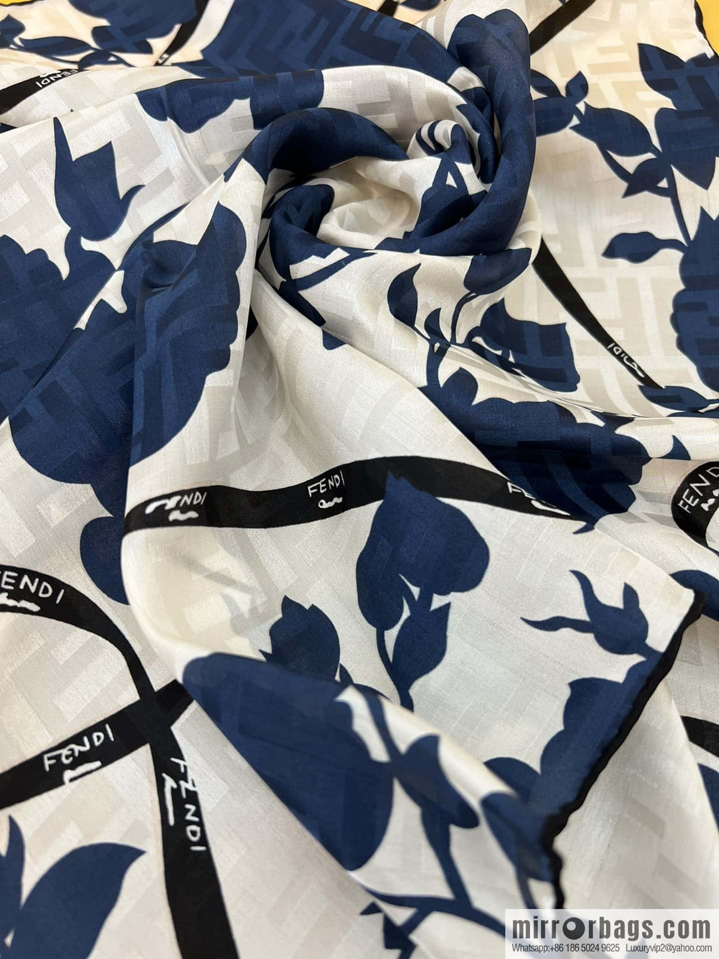 Fendi 100% silk Roses scarf