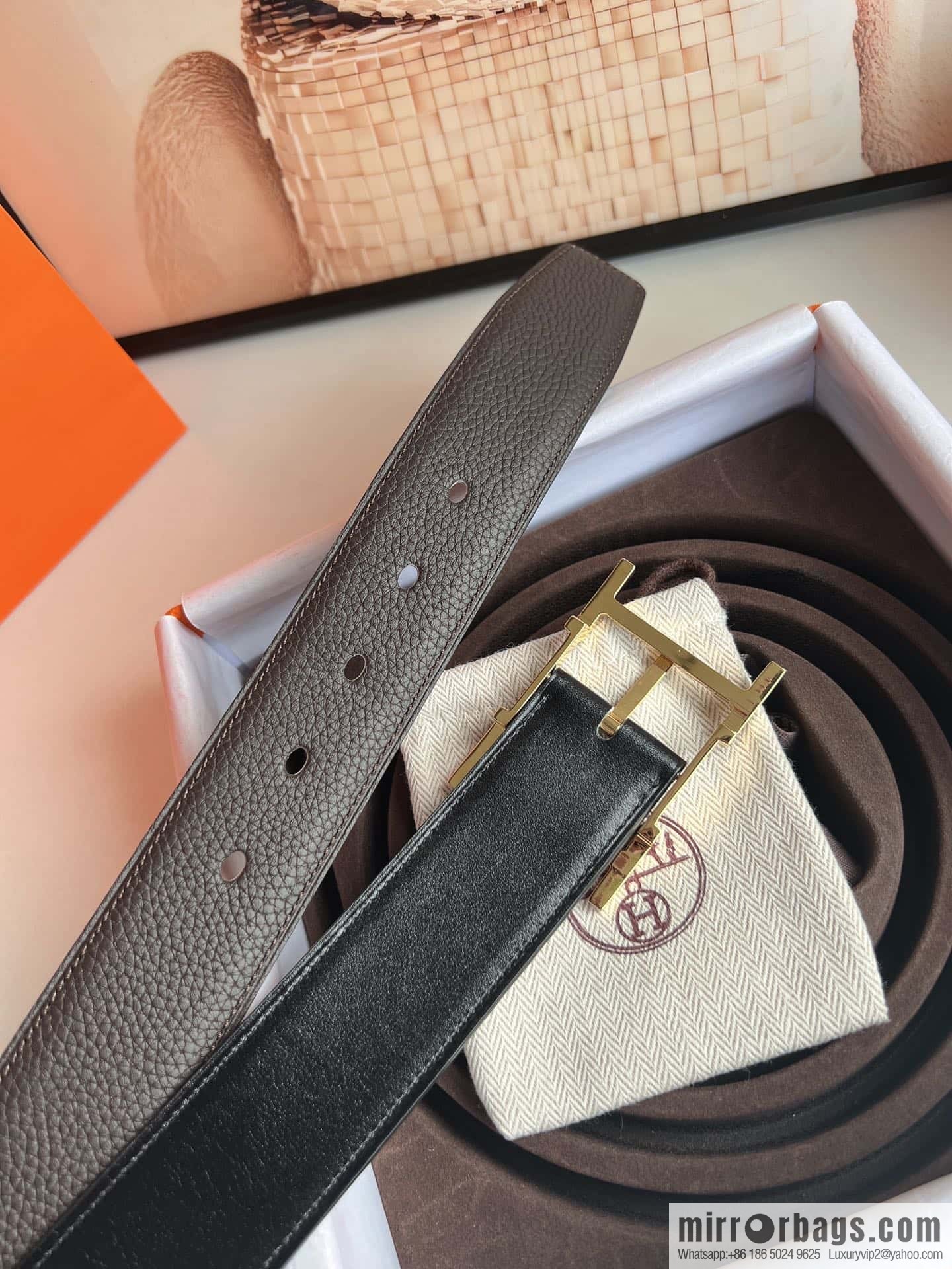 Hermes Hermes 40mm Nathan Double Sided External Belt