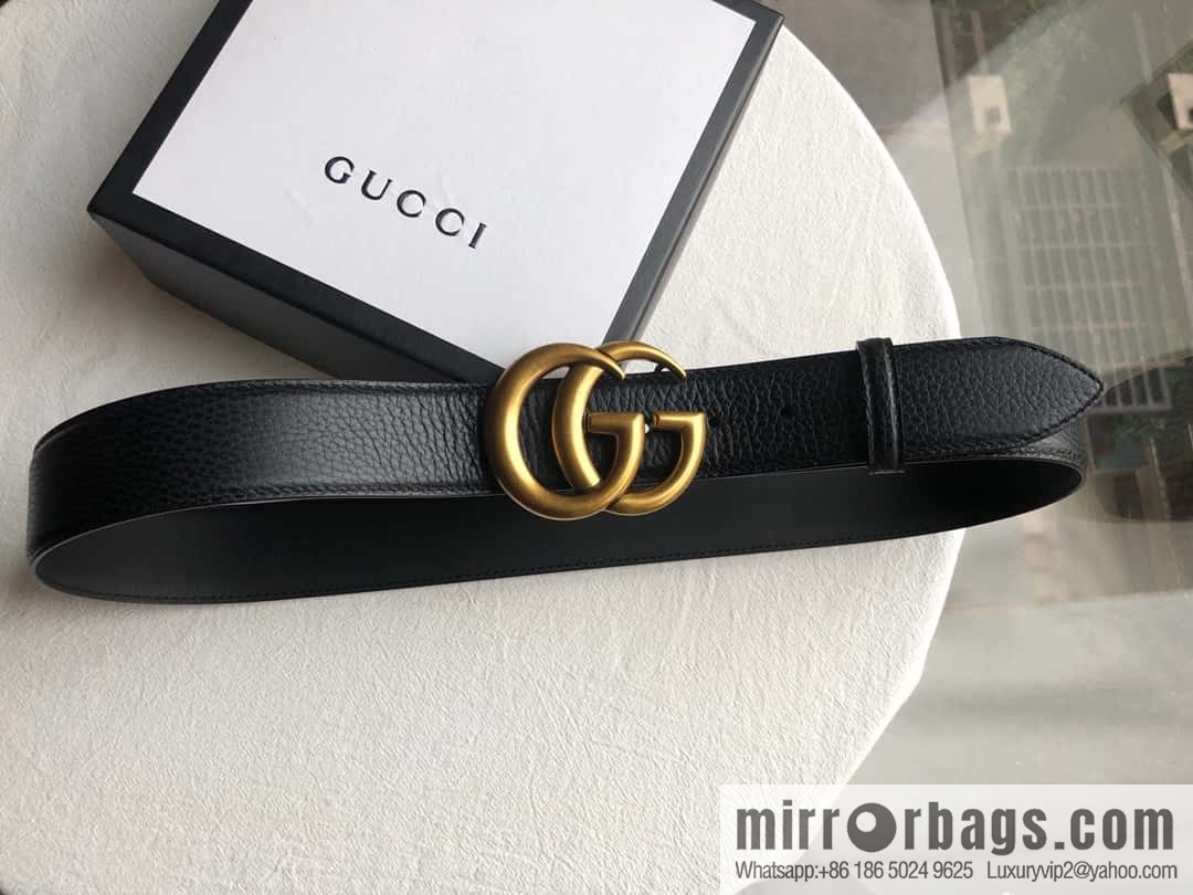 GUCCI logo retro design belt original lychee texture 4.0cm belt