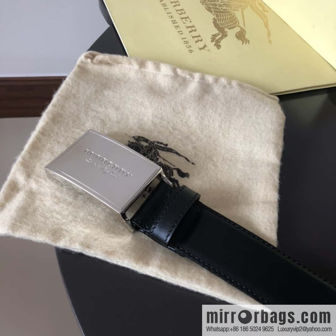 Burberry Classic Board Buckle, Leather Men's Belt 3.5cm