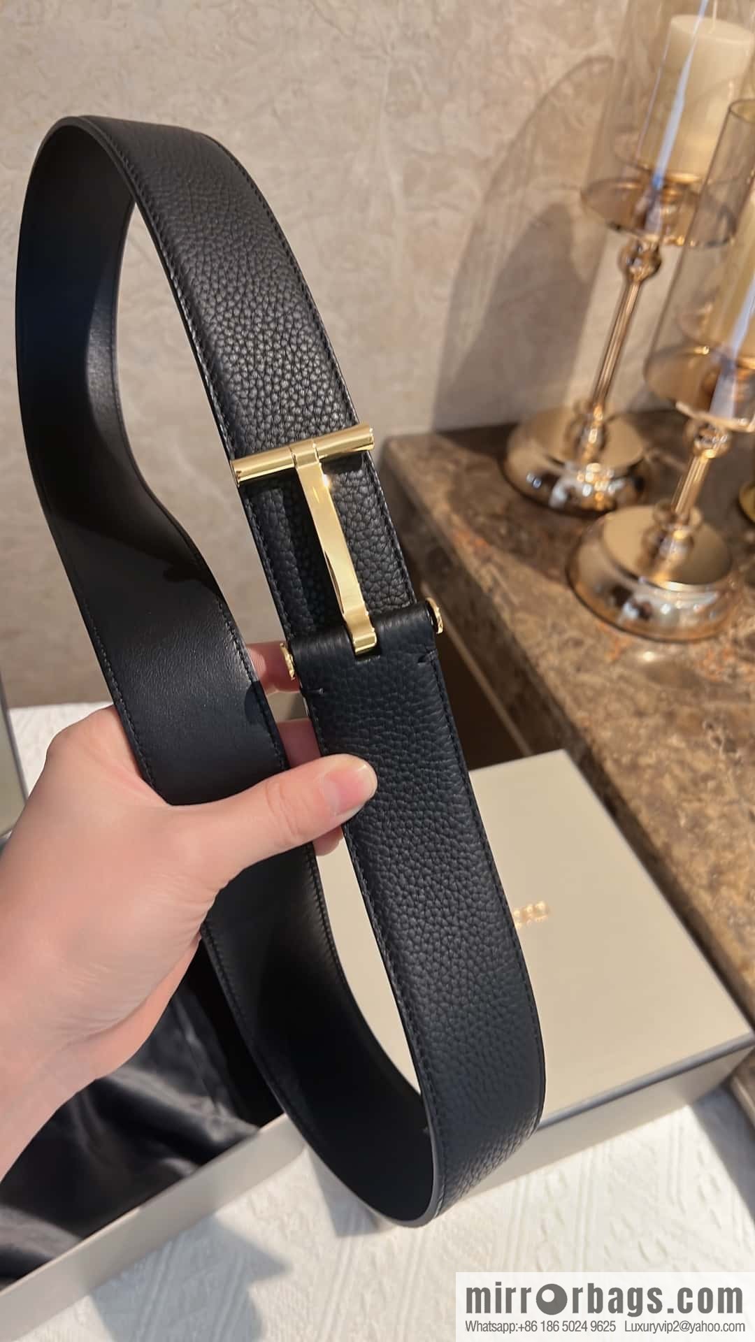 TOMFORD Tom Ford, Men's T-Buckle Double-Sided Belt 4.0cm