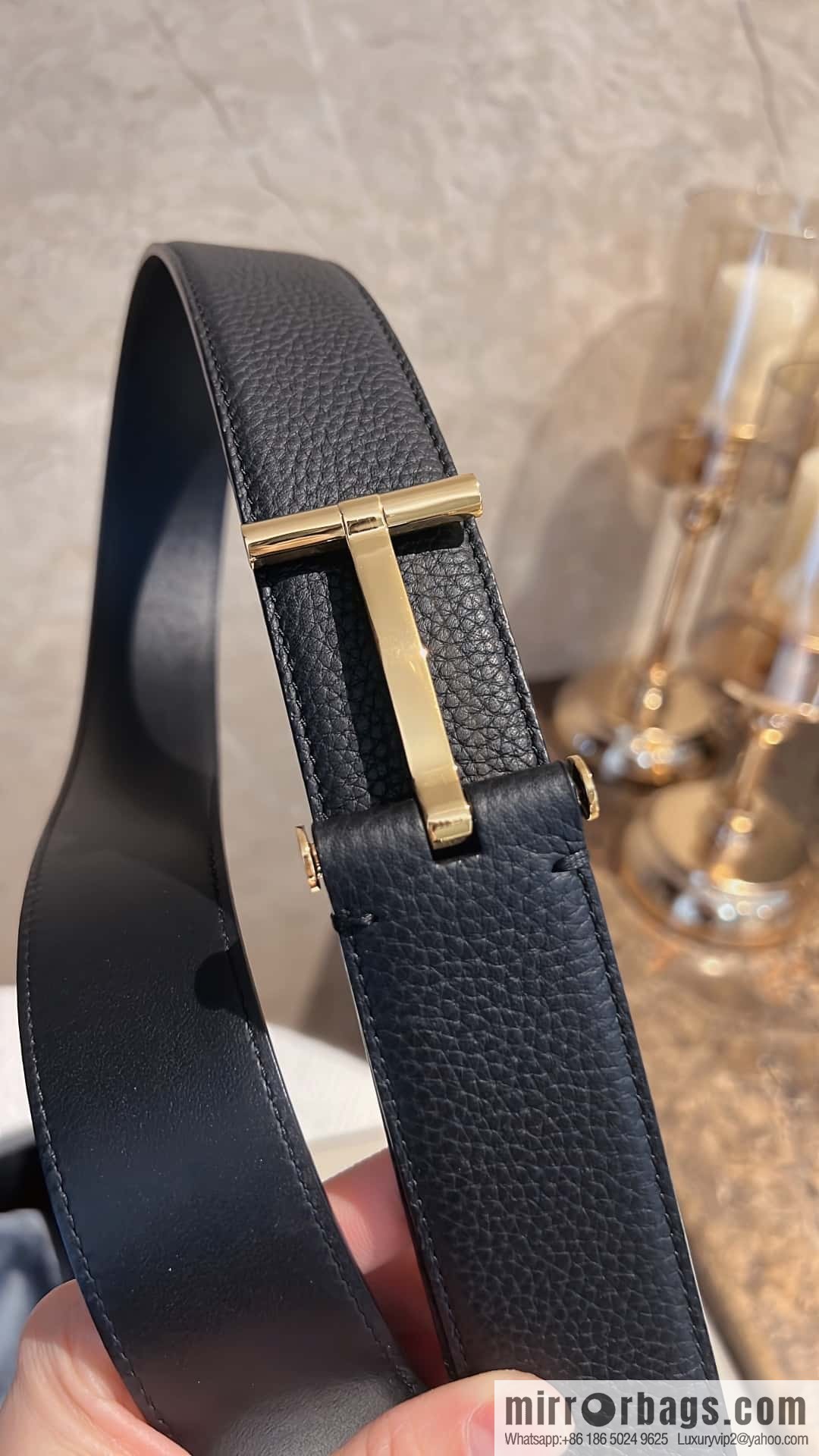 TOMFORD Tom Ford, Men's T-Buckle Double-Sided Belt 4.0cm