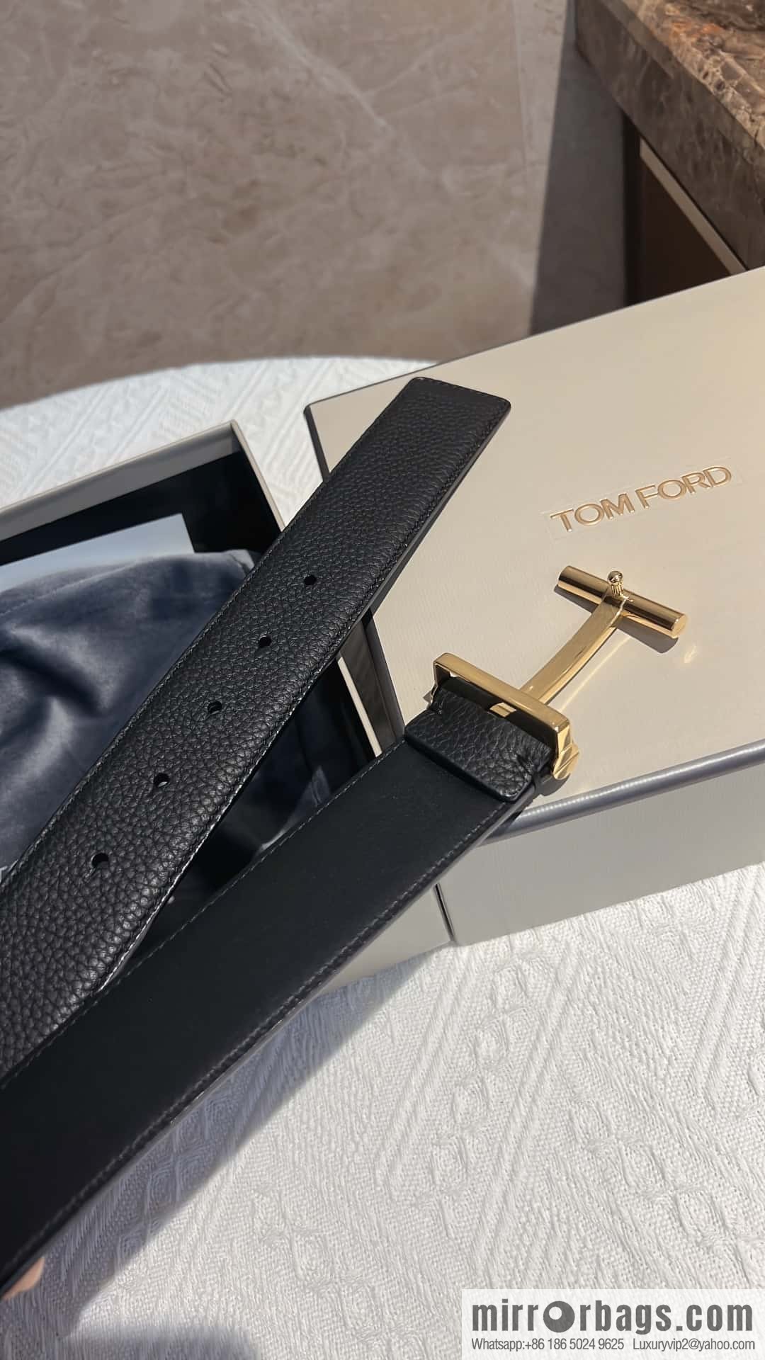 TOMFORD Tom Ford, Men's T-Buckle Double-Sided Belt 4.0cm
