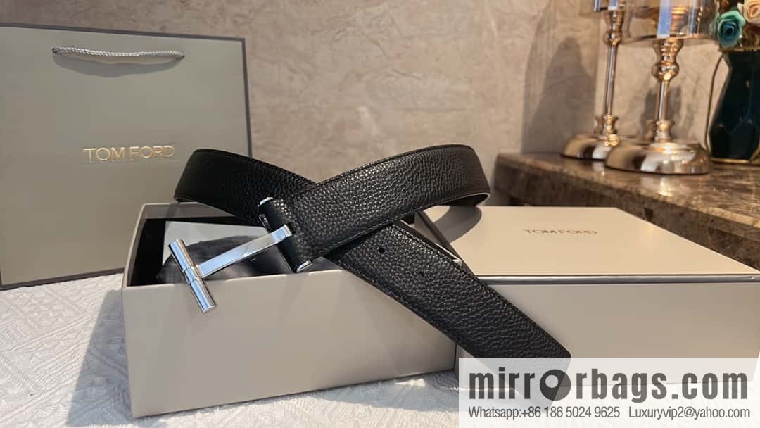 TOMFORD Tom Ford, Men's T-Buckle Double-Sided Belt 4.0cm