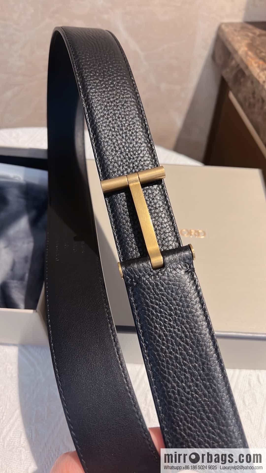 TOMFORD Tom Ford, Men's T-Buckle Double-Sided Belt 4.0cm