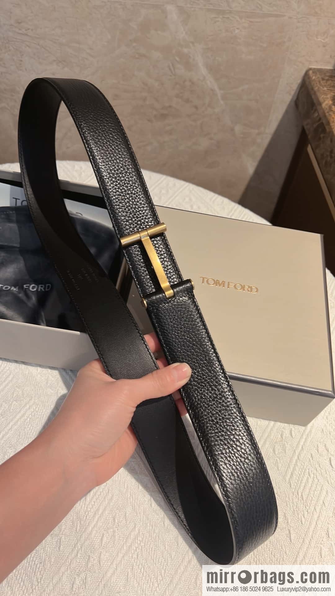 TOMFORD Tom Ford, Men's T-Buckle Double-Sided Belt 4.0cm