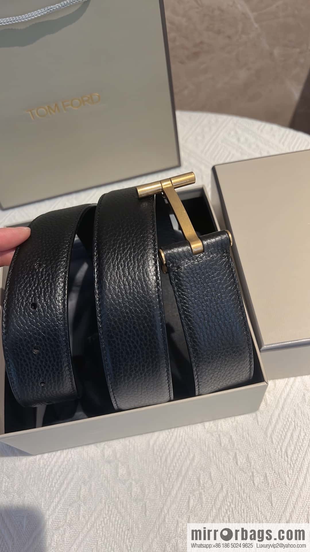 TOMFORD Tom Ford, Men's T-Buckle Double-Sided Belt 4.0cm