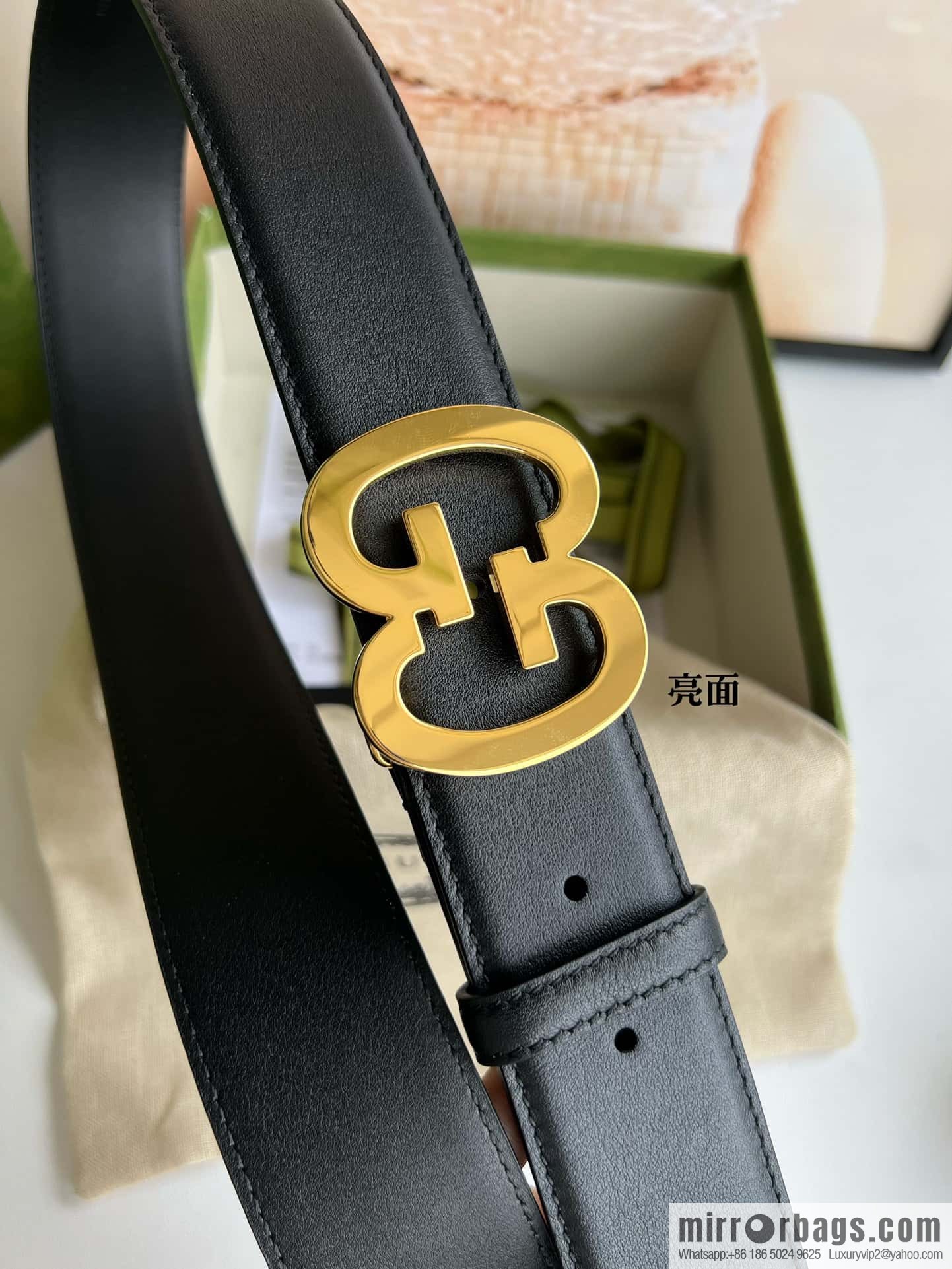 GUCCI Interlocking Double G Buckle, Cowhide Belt 4.0cm