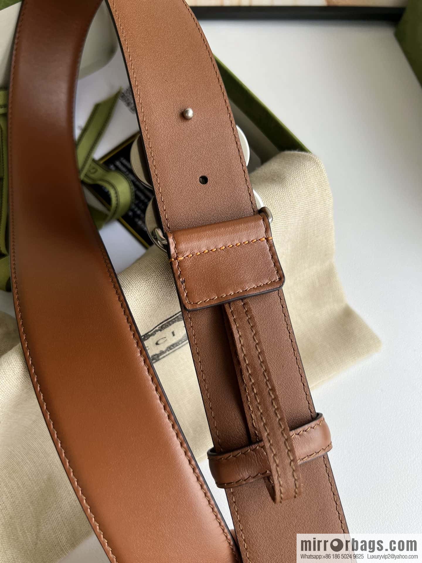 GUCCI Interlocking Double G Buckle, Cowhide Belt 4.0cm