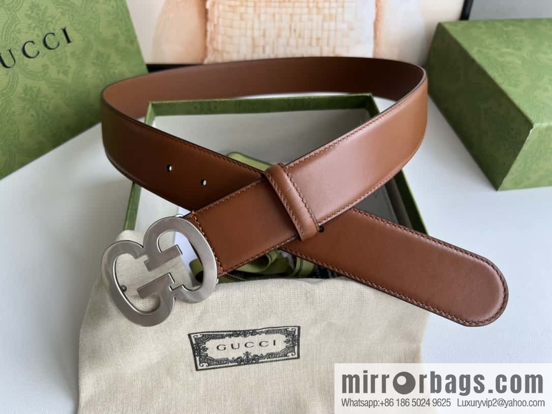 GUCCI Interlocking Double G Buckle, Cowhide Belt 4.0cm